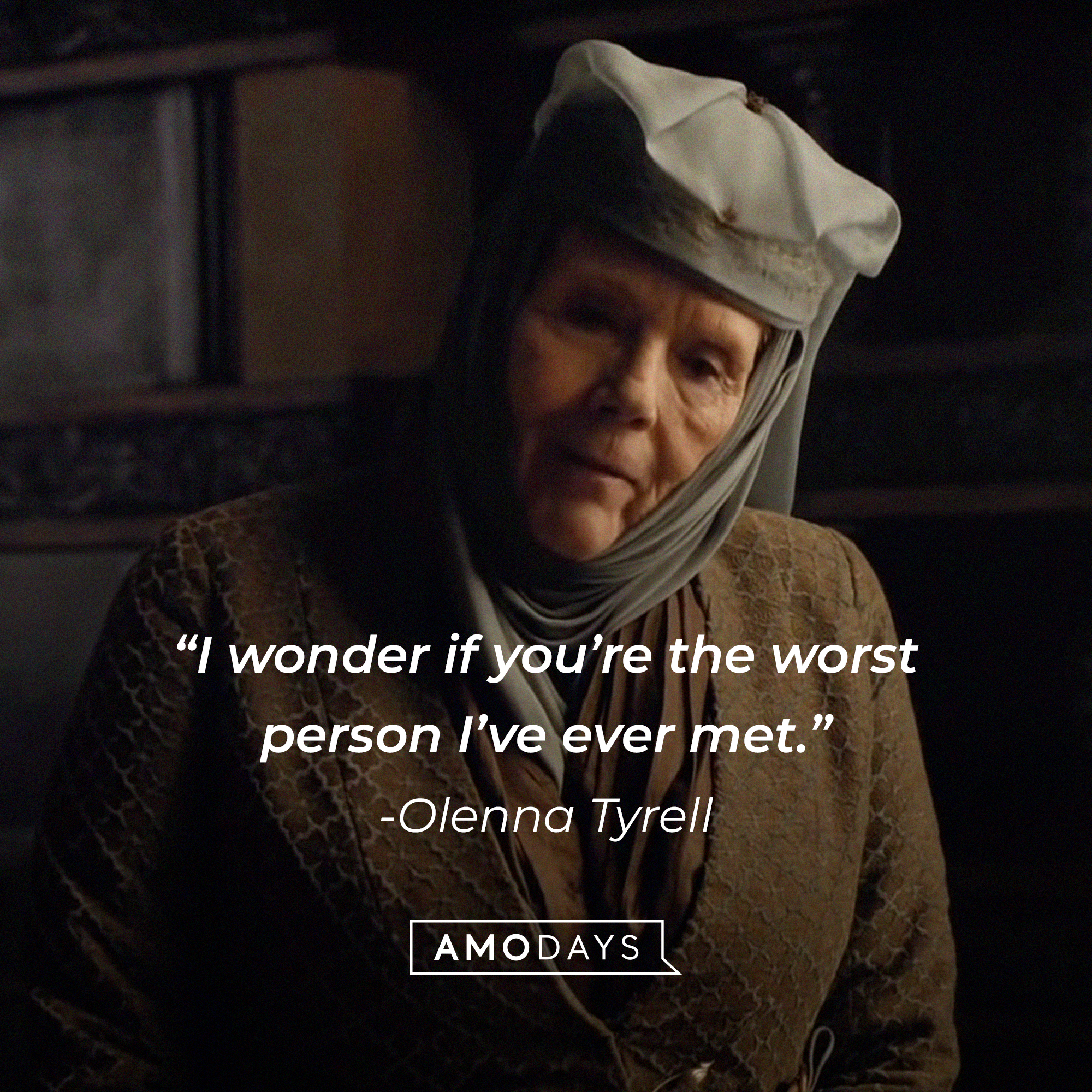 Olenna Tyrell, with her quote: "I wonder if you’re the worst person I’ve ever met.”│ Source: facebook.com/GameOfThrones