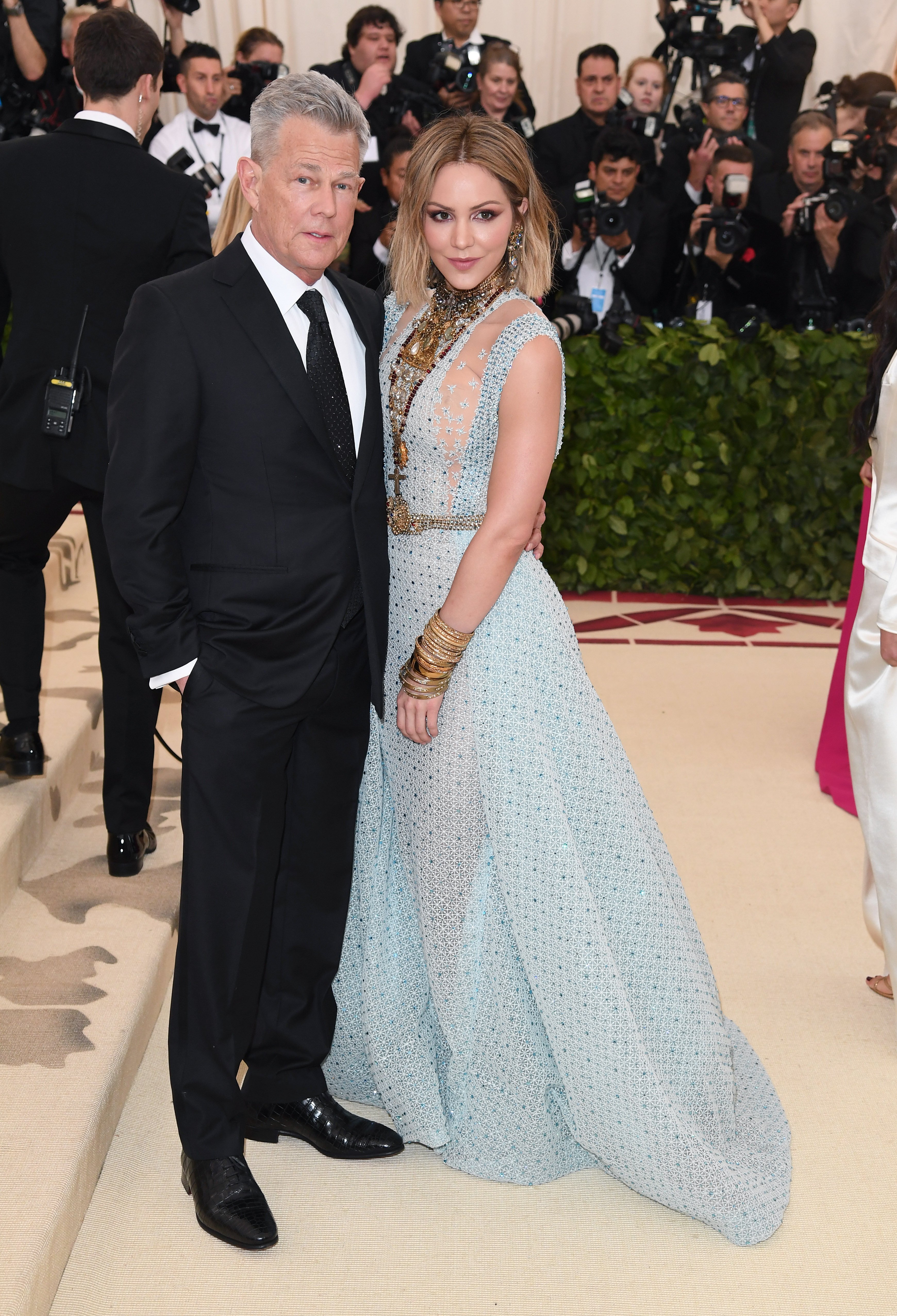 David Foster and Katharine McPhee attend the Heavenly Bodies: Fashion & The Catholic Imagination Costume Institute Gala | Source: Getty Images