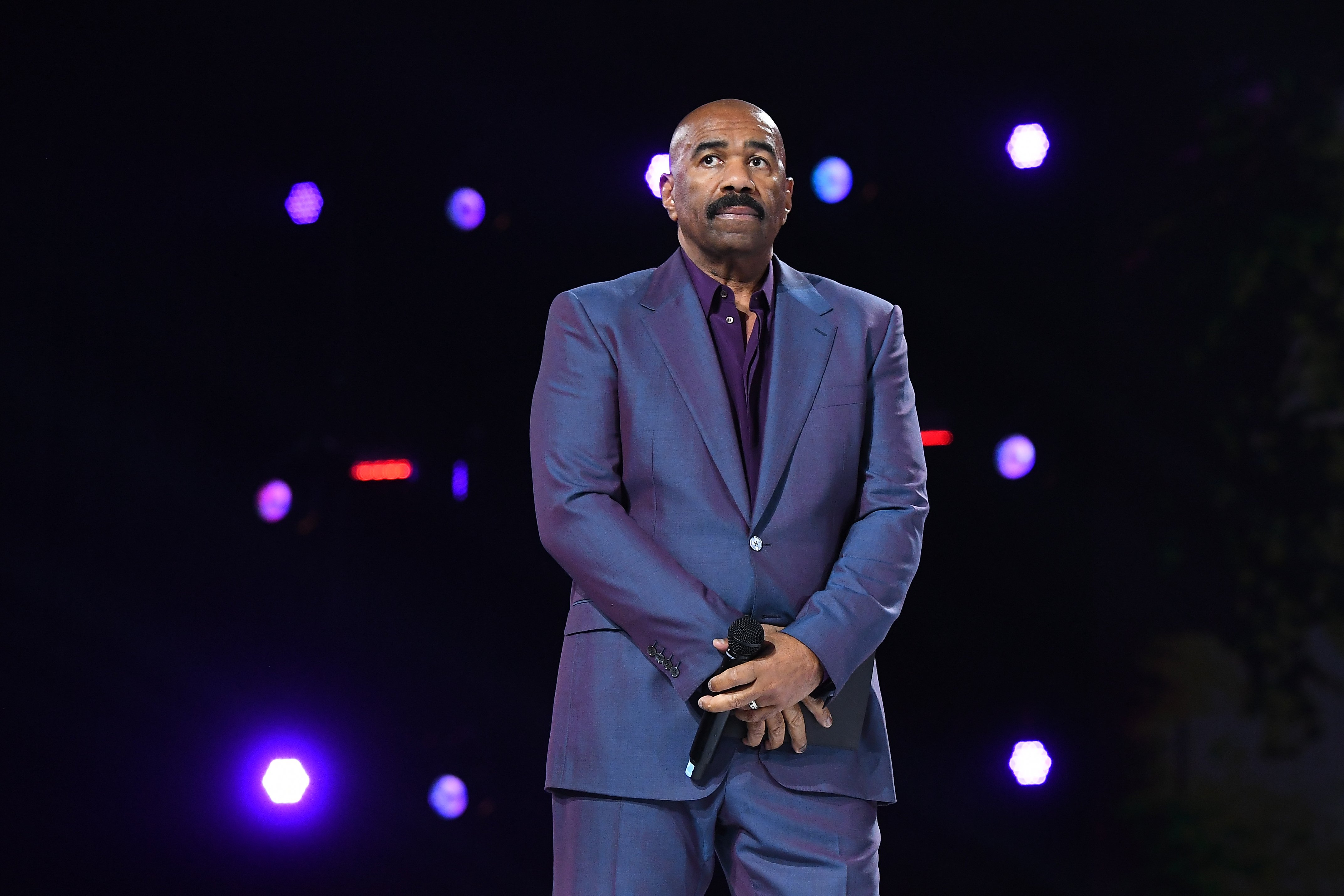 Steve Harvey onstage during the Beloved Benefit at Mercedes-Benz Stadium on March 21, 2019 in Atlanta, Georgia | Photo: Getty Images