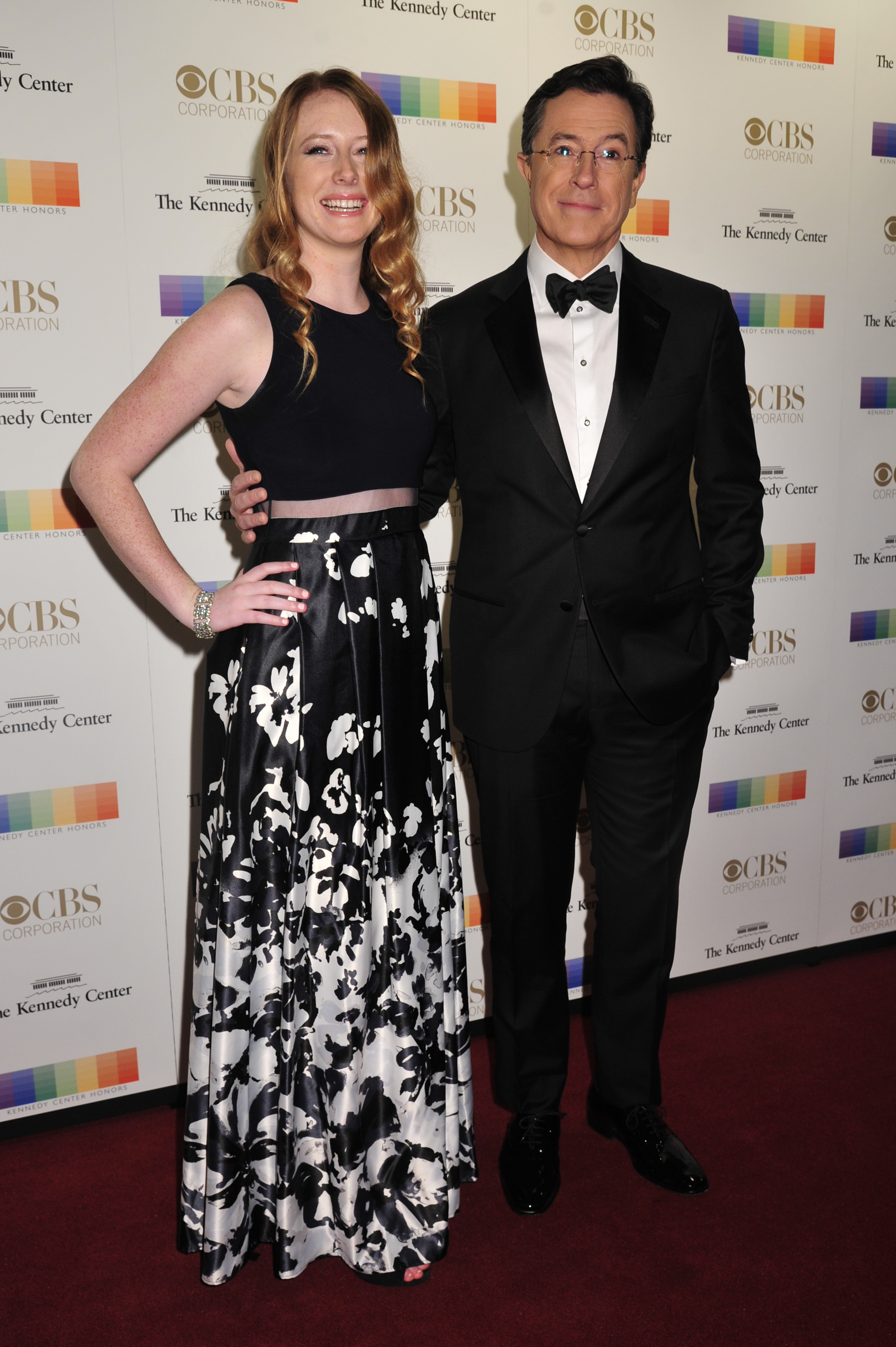 Madeleine Colbert and her dad, Stephen Colbert, arrive at the 38th Annual Kennedy Center Honors Gala at the Kennedy Center for the Performing Arts on December 6, 2015, in Washington, DC. | Source: Getty Images