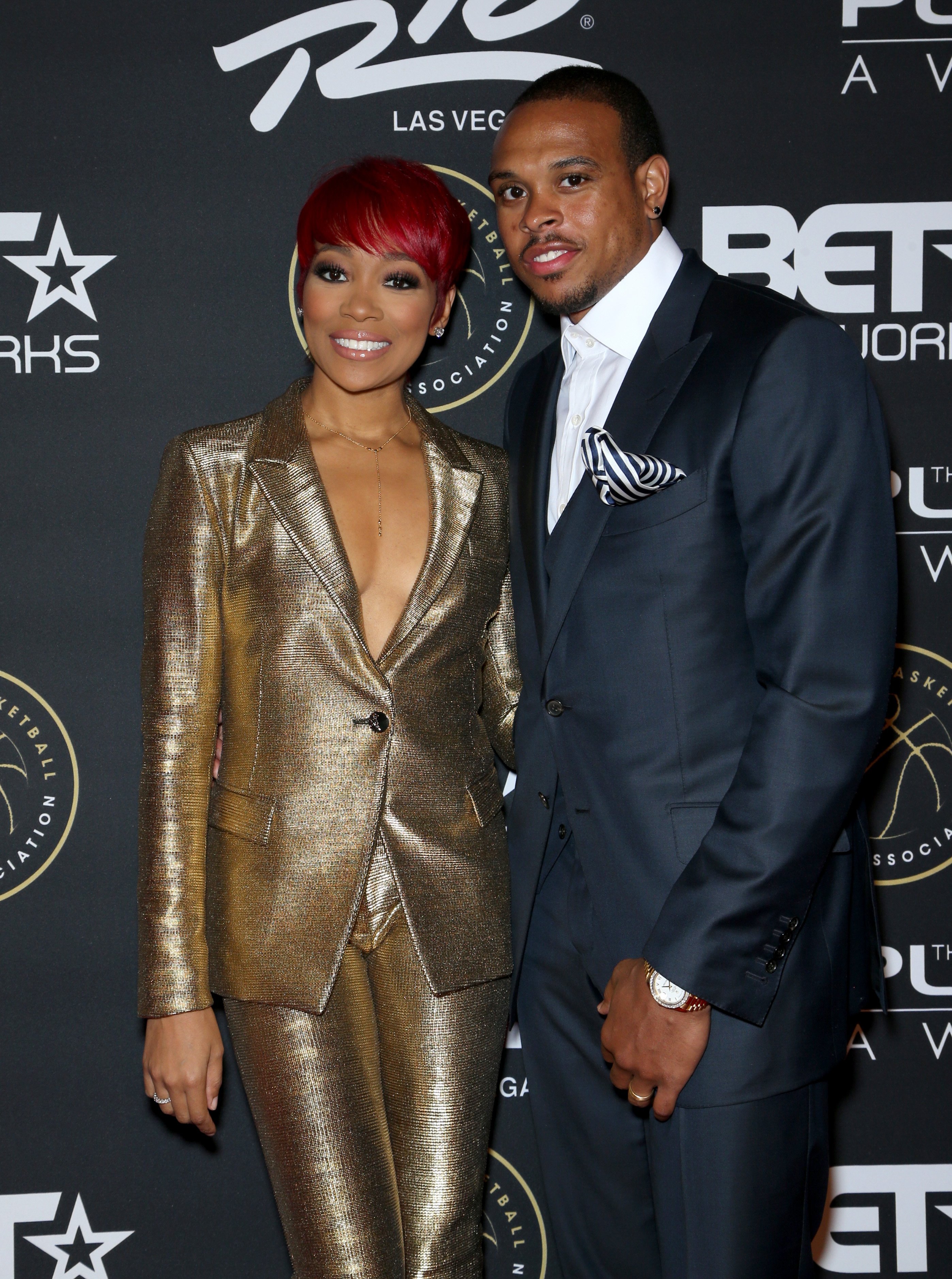Monica and Shannon Brown at The Players' Awards in Las Vegas, Nevada on July 19, 2015 | Photo: Getty Images.