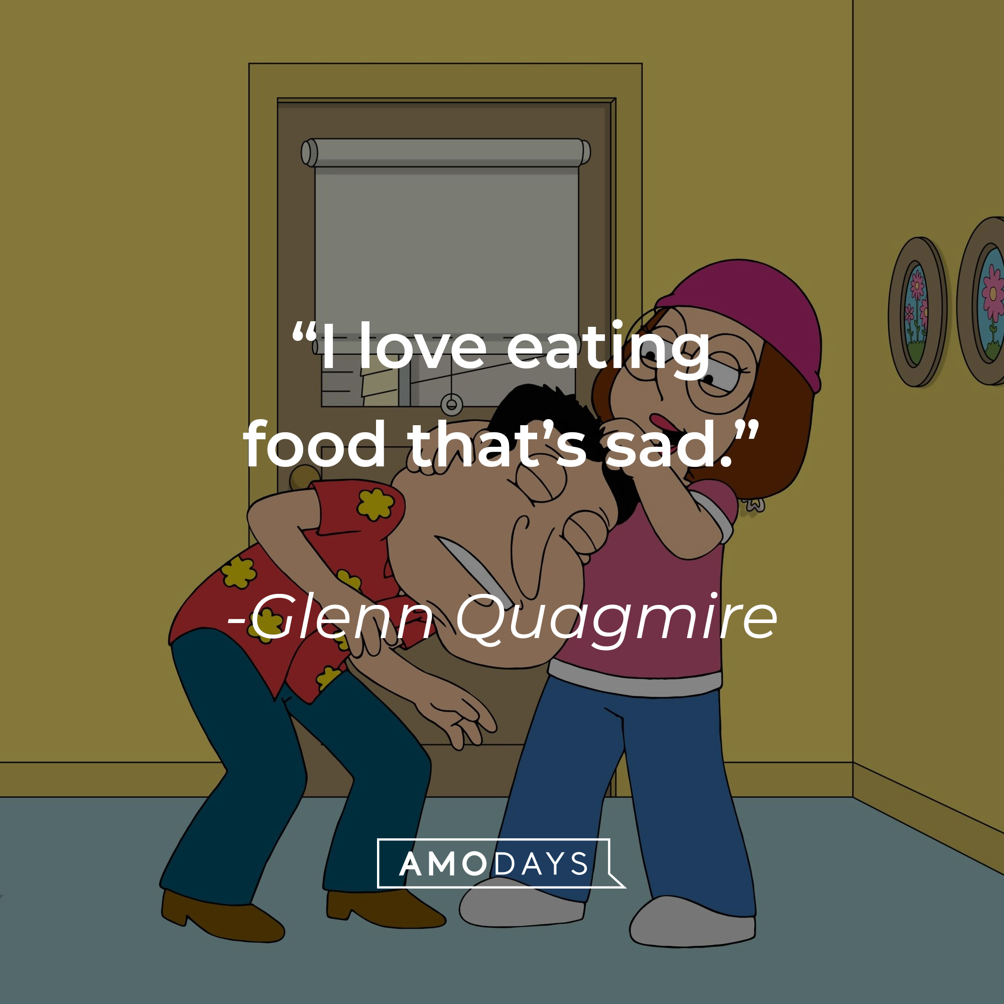 Glenn Quagmire with his quote: “I love eating food that’s sad.” | Source: facebook.com/FamilyGuy