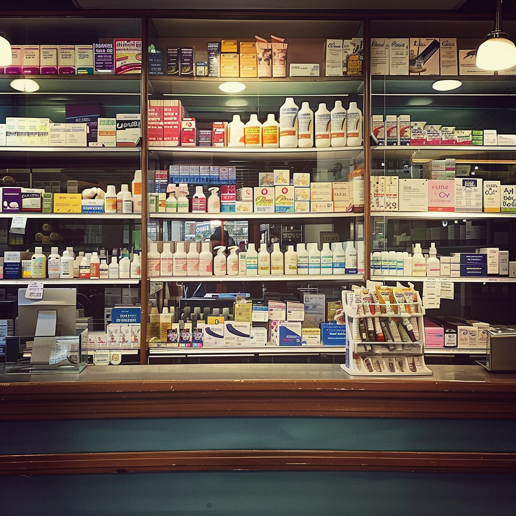 A counter at a pharmacy | Source: Midjourney
