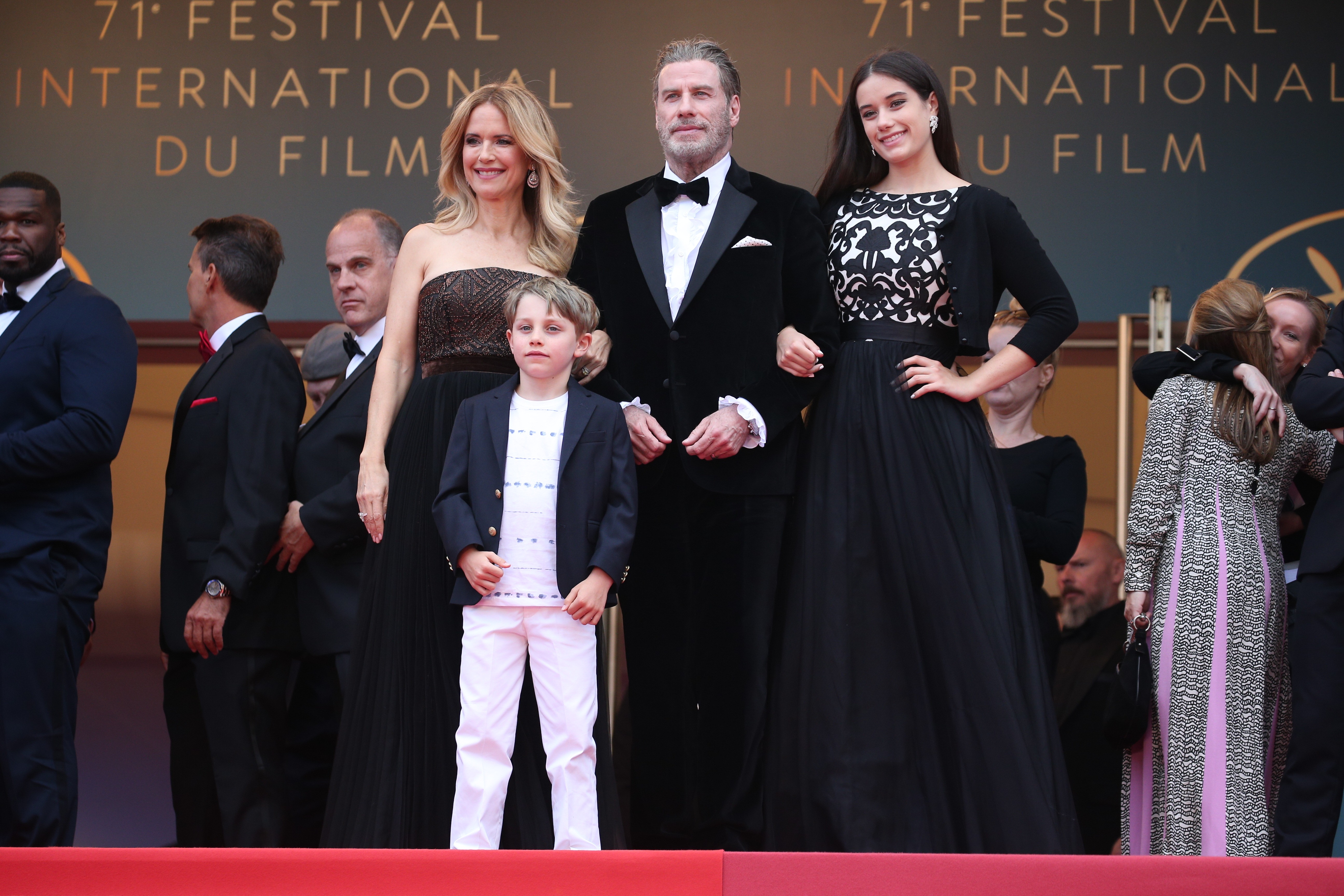 Kelly Preston and John Travolta with their children Ella and Benjamin at the screening of "Solo: A Star Wars Story" during the 71st annual Cannes Film Festival on May 15, 2018 in Cannes, France | Source: Getty Images