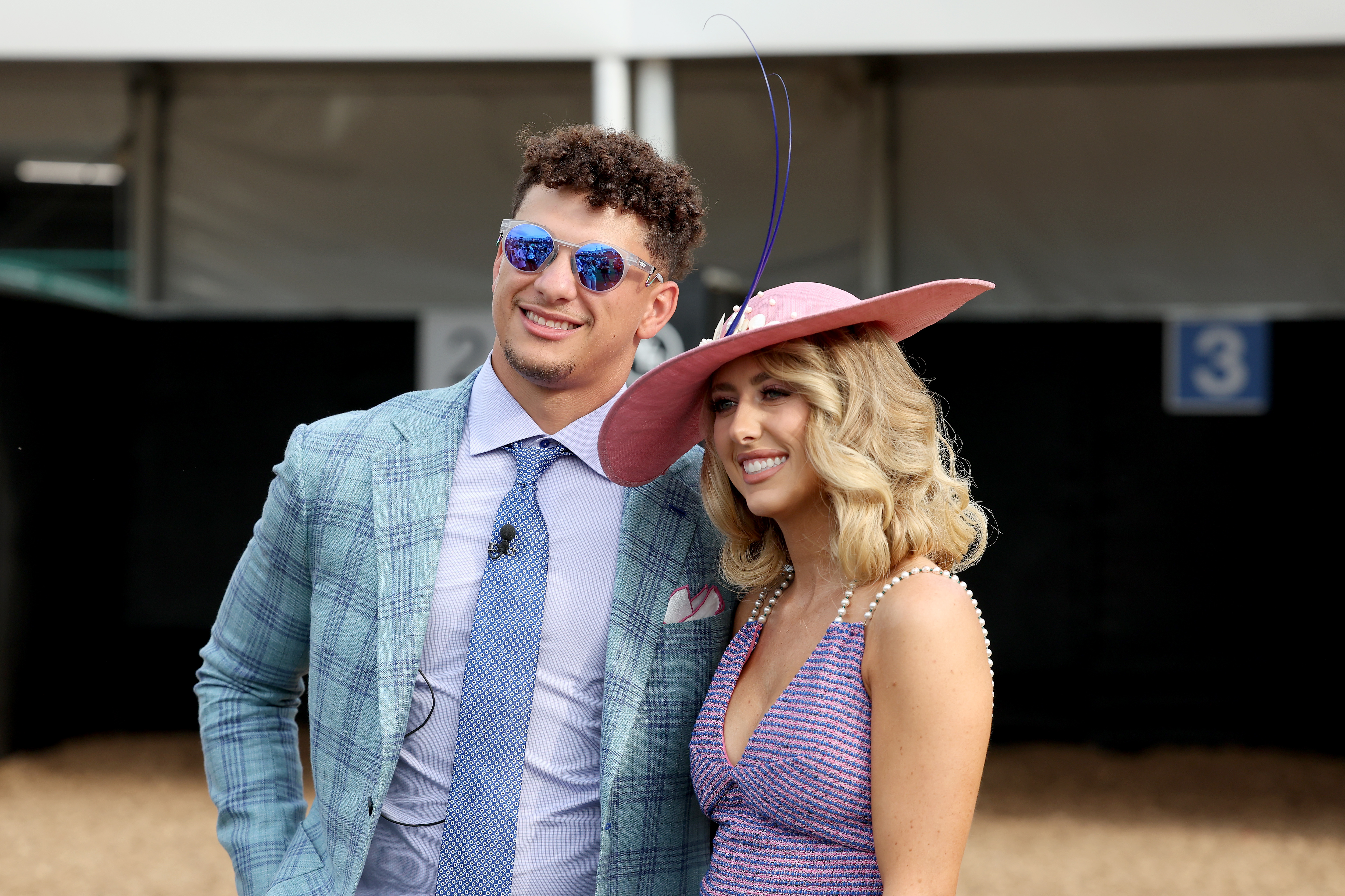 Patrick Mahomes and Brittany Mahomes strike a pose in Louisville, Kentucky during the 149th running of the Kentucky Derby at Churchill Downs | Source: Getty Images