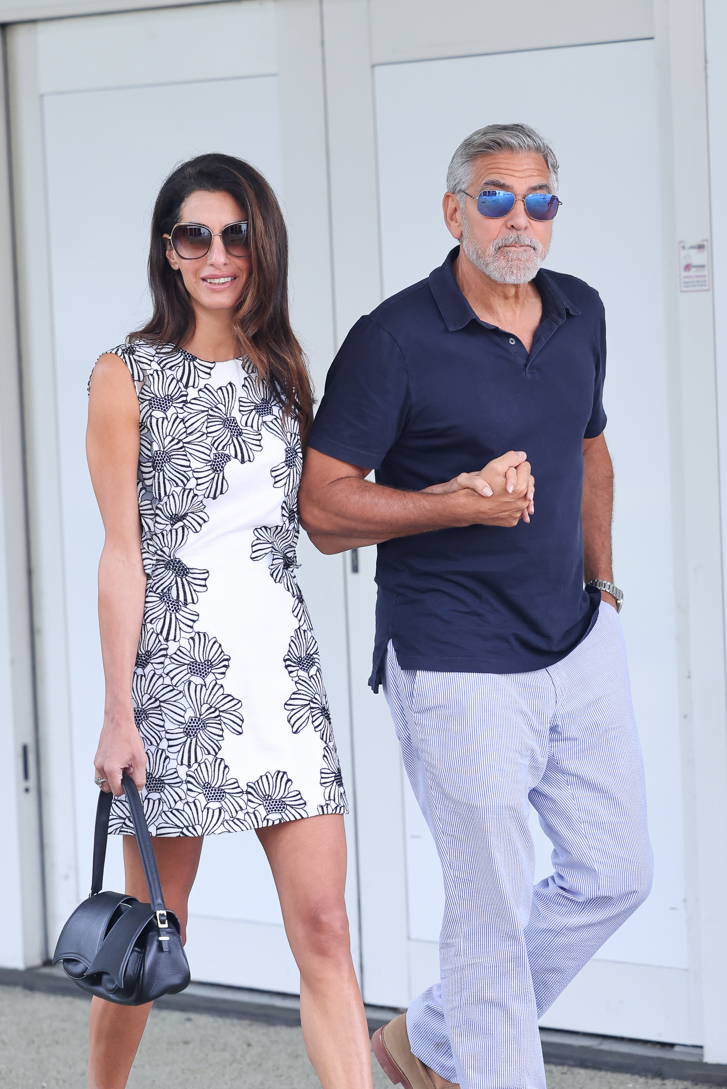 Amal Clooney and George Clooney in Venice, Italy on August 29, 2023 | Source: Getty Images