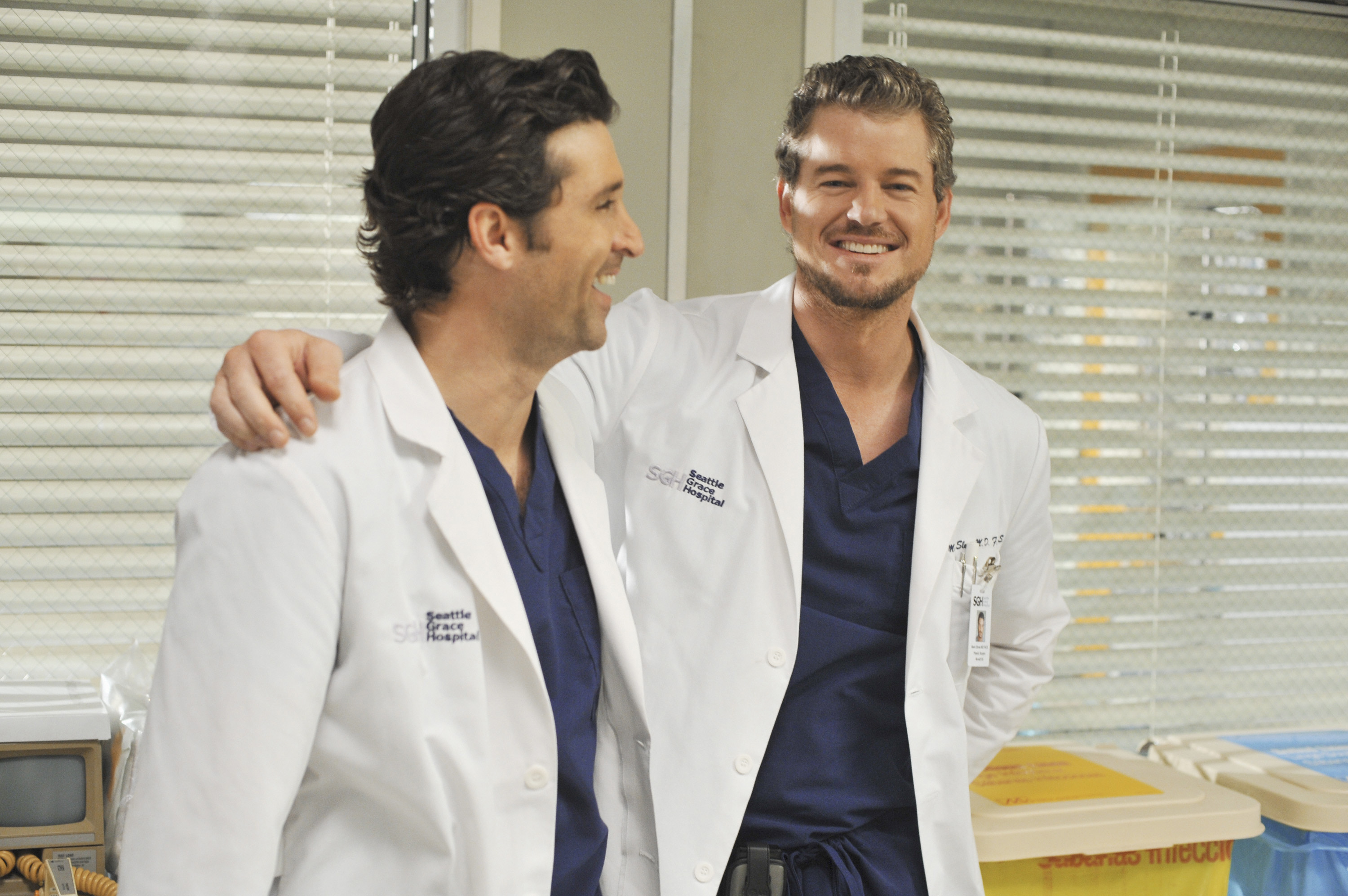 Patrick Dempsey and Eric Dane during the "Life During Wartime" episode of "Grey's Anatomy" on September 8, 2008, in Los Angeles, California | Source: Getty Images