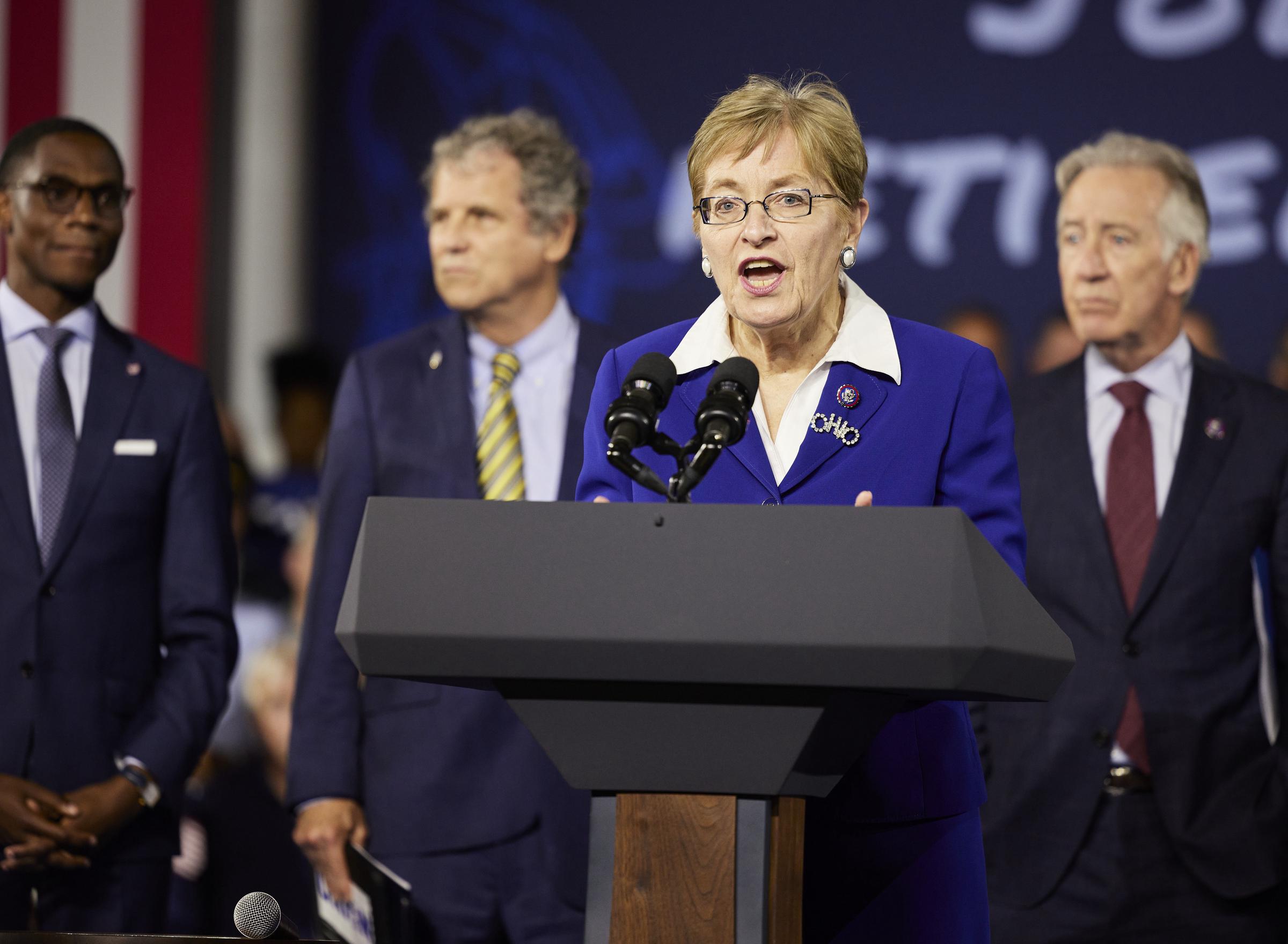Kaptur speaking directly to her Toledo community, the very hometown now rallying around her following Sunday’s shocking intersection collision. | Source: Getty Images