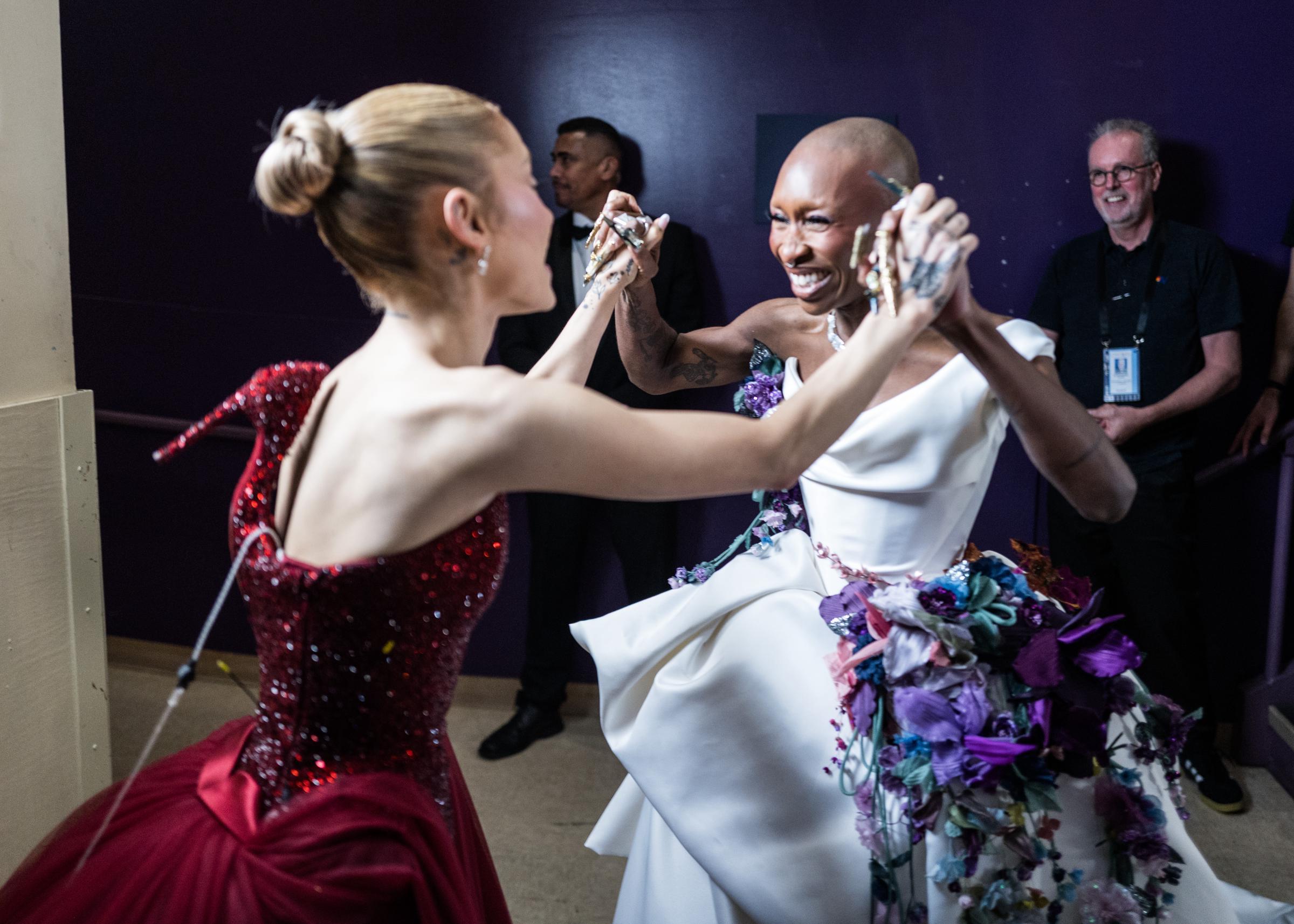 Ariana Grande and Cynthia Erivo in Hollywood, California | Source: Getty Images