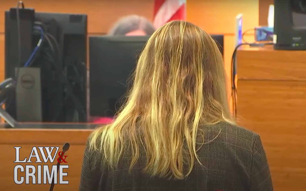 Eva Benefield adressing the court. | Source: YouTube/Law&Crime Trials