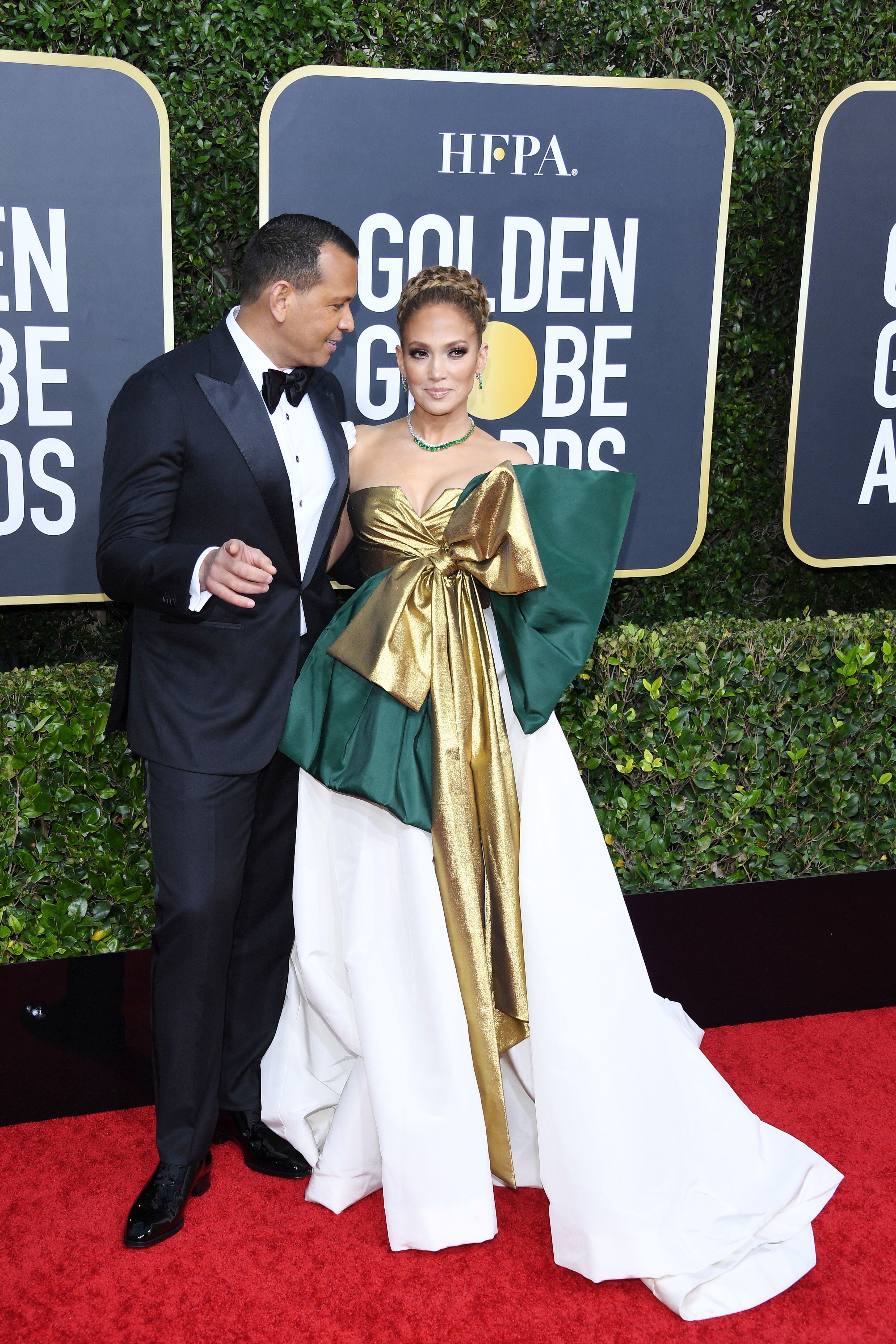 Alex Rodriguez and Jennifer Lopez at the 77th Annual Golden Globe Awards on January 05, 2020, in Beverly Hills, California | Photo: Getty Images