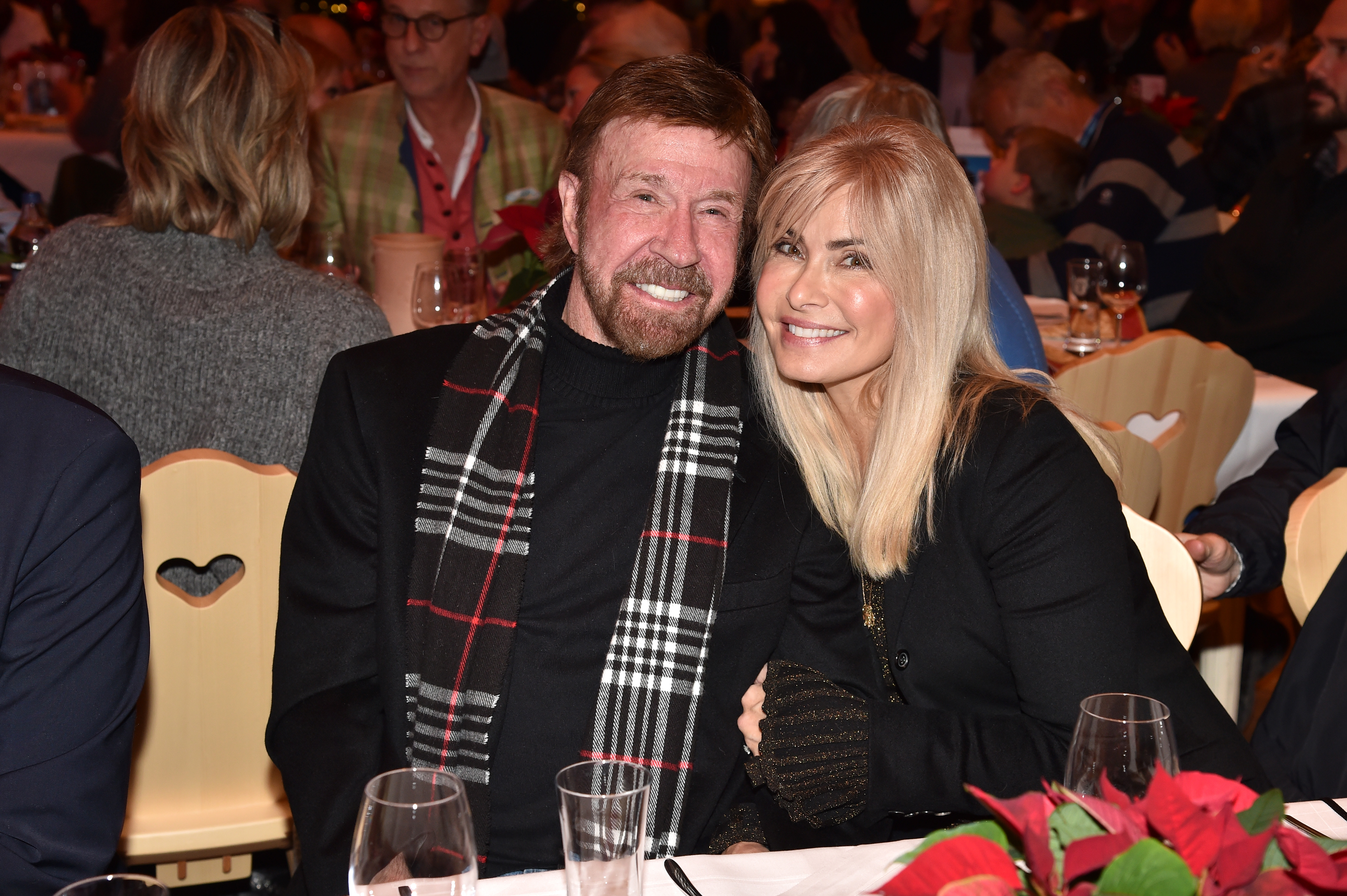 Chuck Norris and Gena O’Kelley at the Gut Aiderbichl Christmas Market opening in Austria on November 12, 2019. | Source: Getty Images