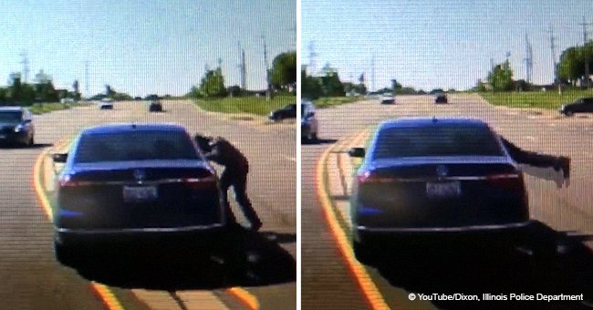 Man dives into a moving car's window to save driver's life (video)