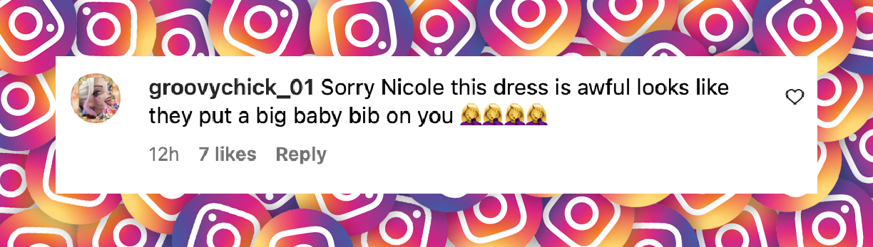 A netizen's remark on Nicole Kidman's outfit, posted on October 23, 2024 | Source: Instagram.com/extratv