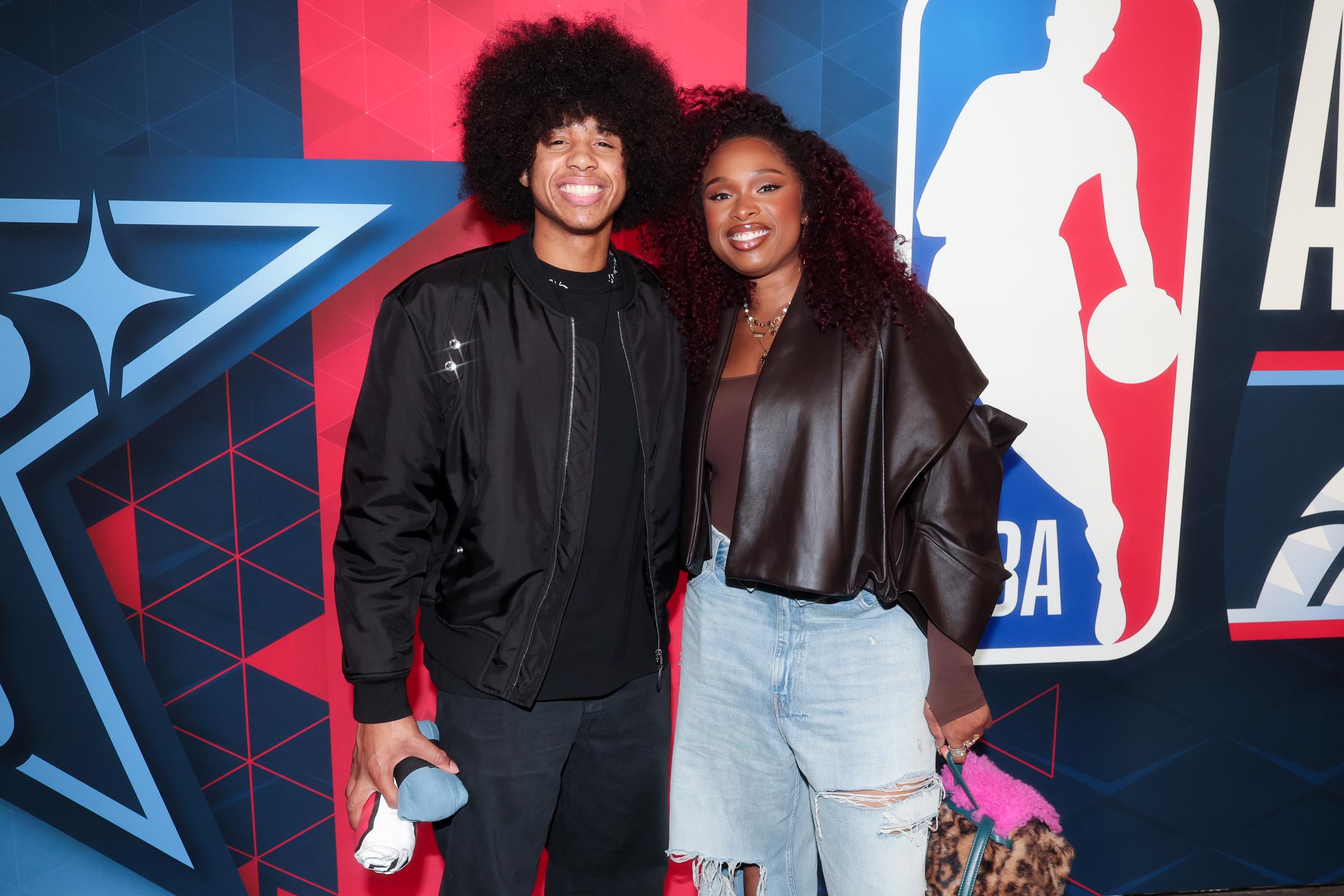 David Daniel Otunga Jr. and Jennifer Hudson at the NBA All-Star Game held at the Intuit Dome in Los Angeles, California on February 15, 2026. | Source: Getty Images