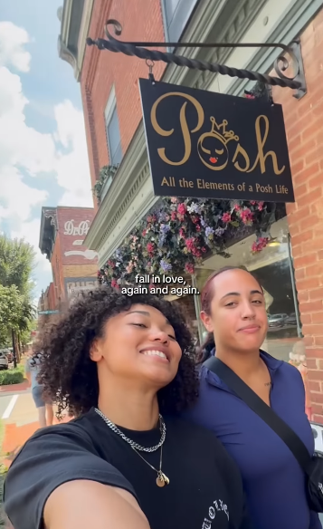 Simone Johnson and Tatyanna Dumas walking down a street, from a post dated December 7, 2025 | Source: Instagram/bigupsofficial