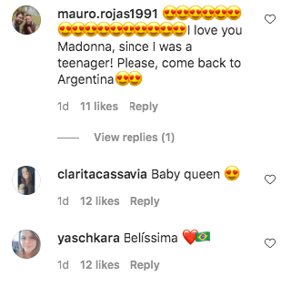 Fans' comments on Madonna's post on Instagram | Photo: Instagram/ madonna