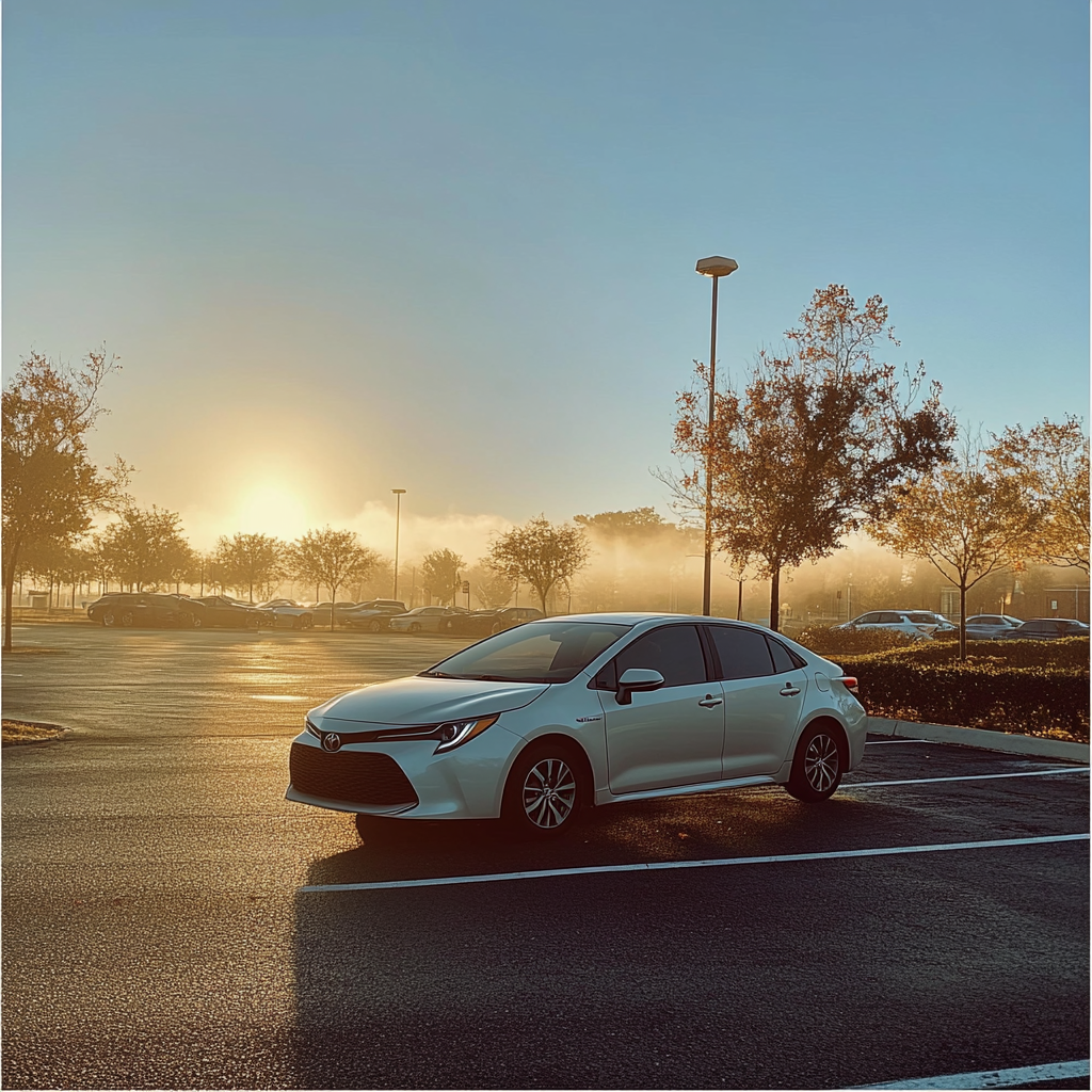 A car in a parking lot | Source: Midjourney