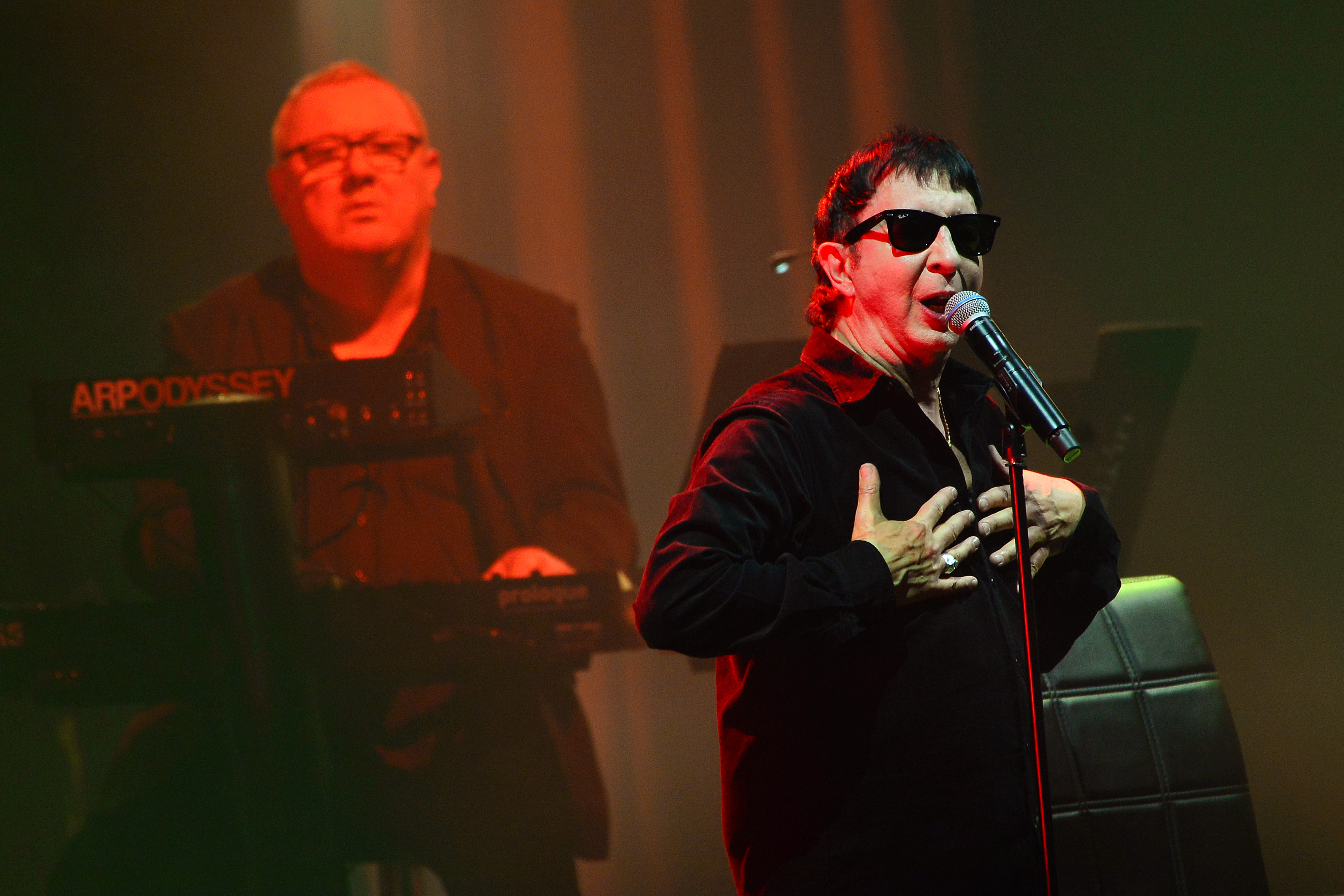 Marc Almond and Dave Ball perform "Non-Stop Erotic Cabaret," on stage at Eventim Apollo in London, England on November 15, 2021 | Source: Getty Images
