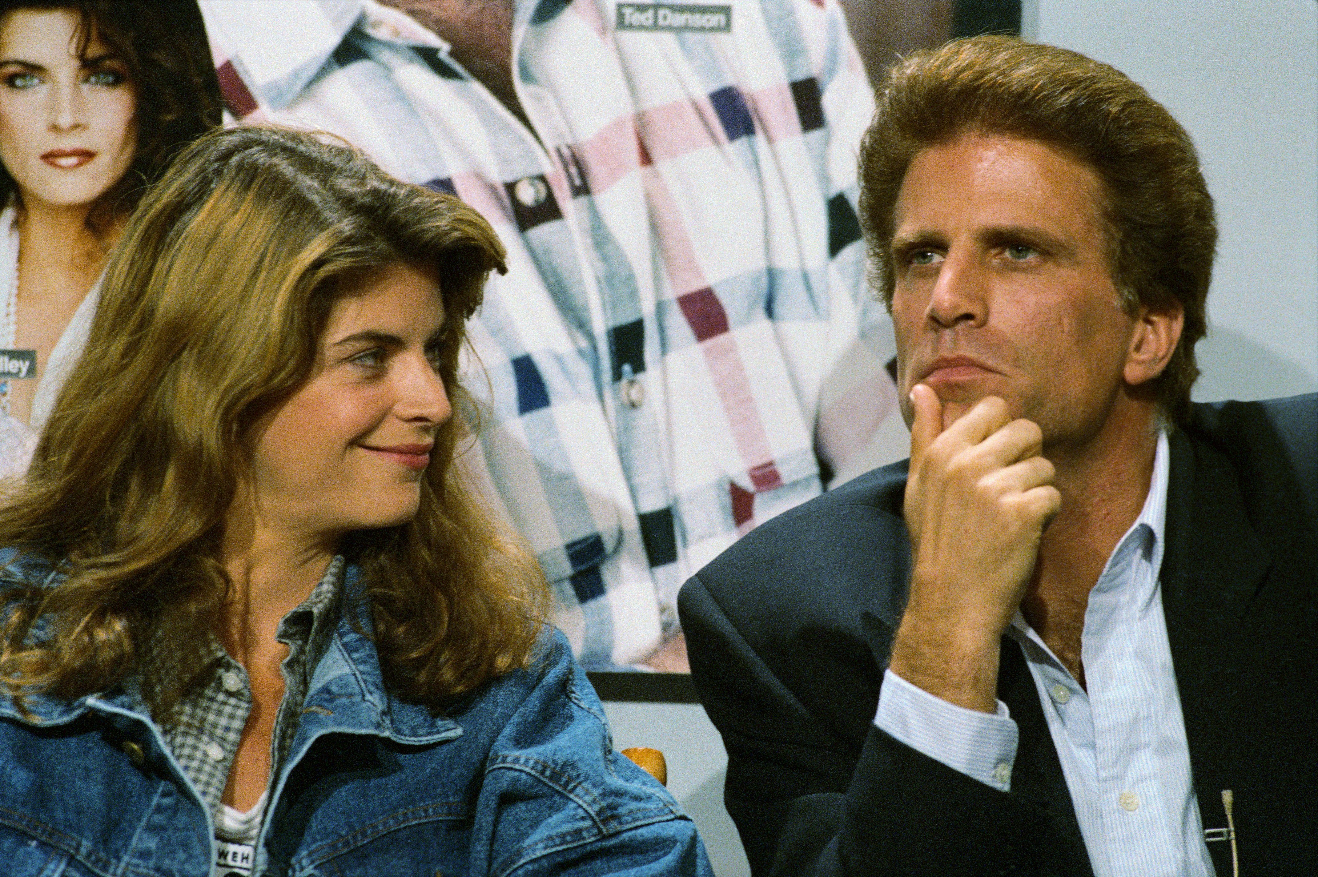 Ted Danson and Kirstie Alley during NBC's press tour 7/27, 1987. | Source: Getty Images