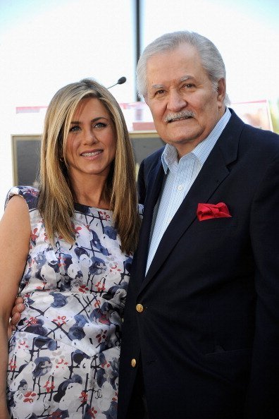 Jennifer Aniston who was honored with a star the the Hollywood Walk Of Fame with her father John Aniston on February 22, 2012, in Hollywood, California. | Source: Getty Images.