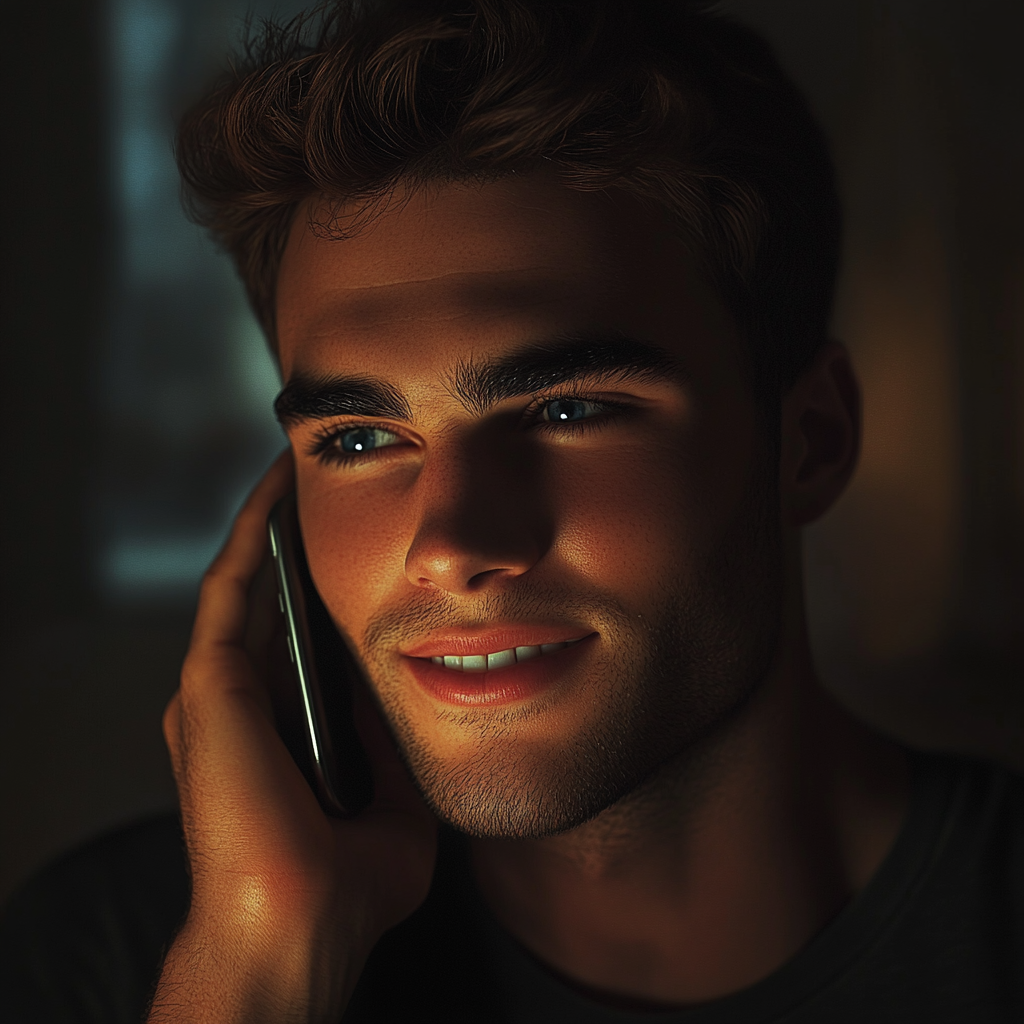 A smiling man on the phone | Source: Midjourney