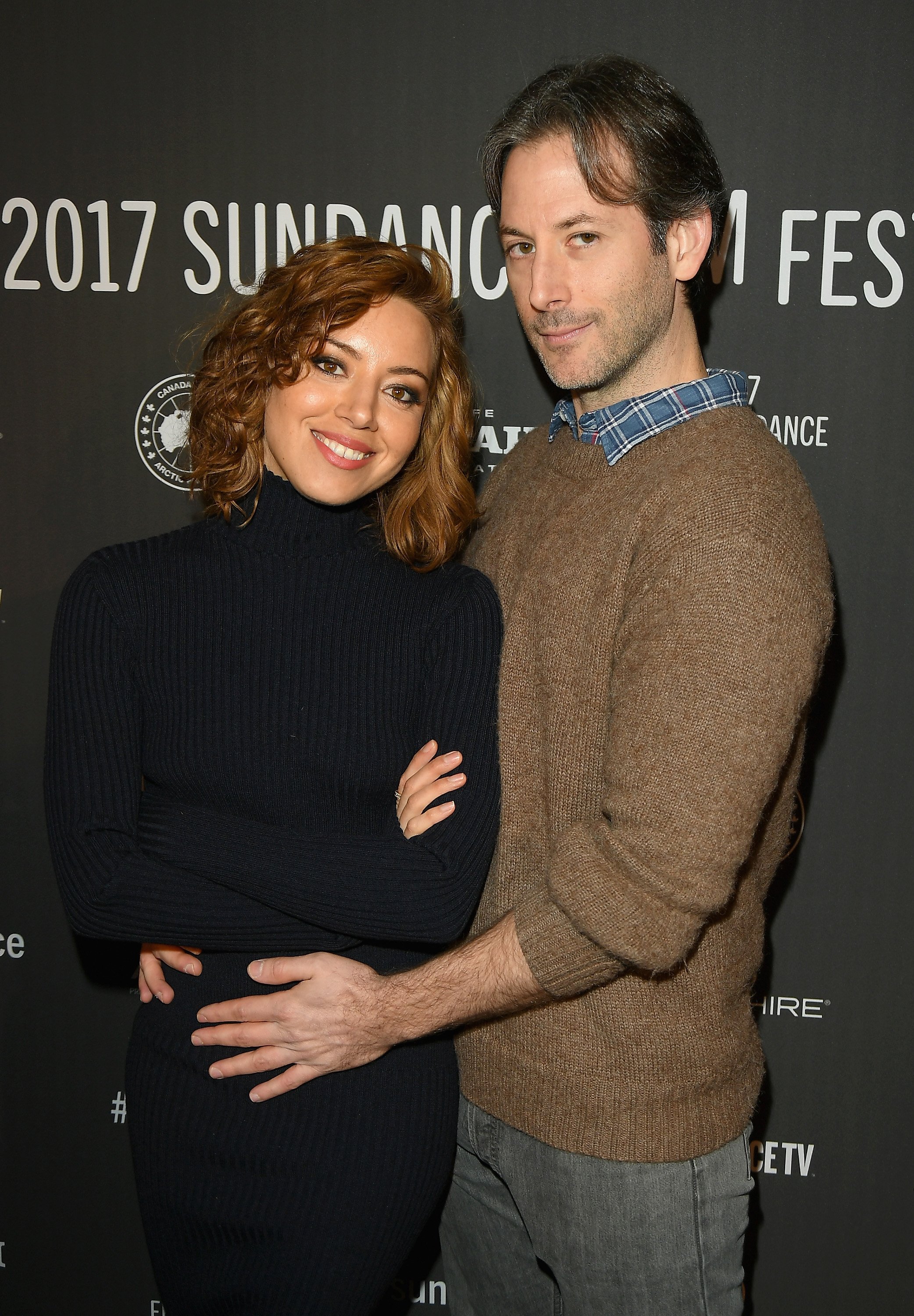 Aubrey Plaza and Jeff Baena pose on the red carpet at "The Little Hours" premiere during Day 1 of the 2017 Sundance Film Festival on January 19, 2017, in Park City | Source: Getty Images