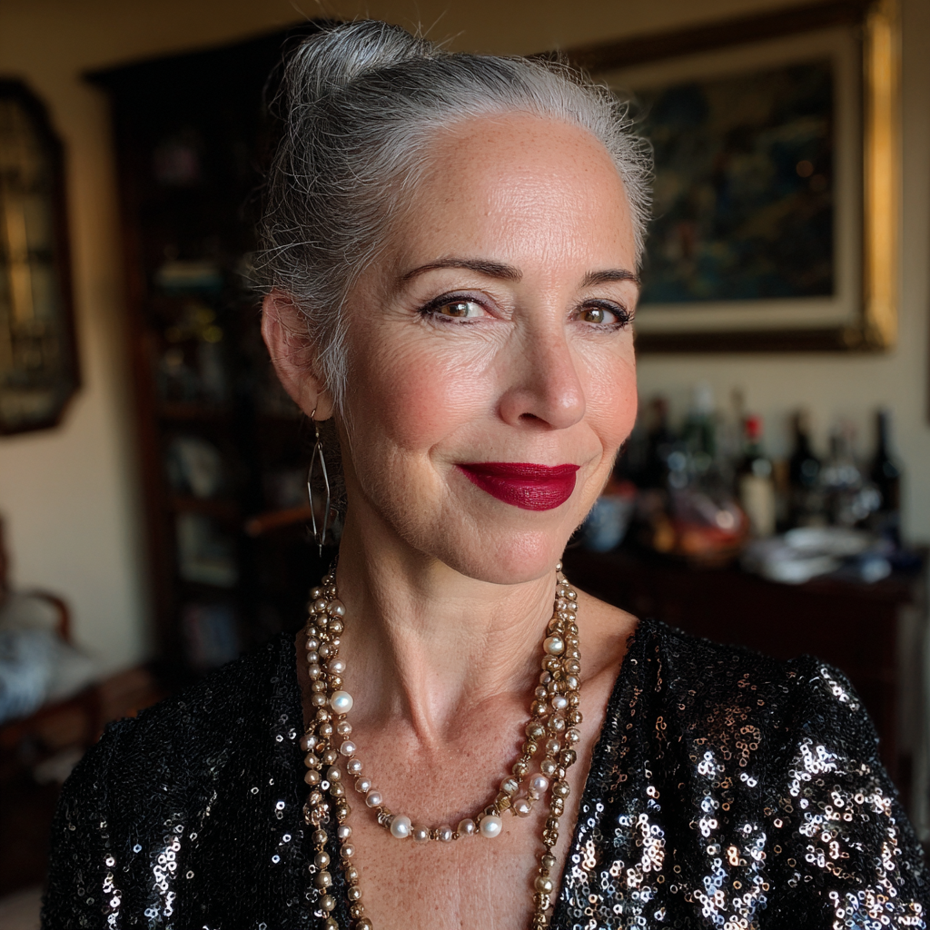 A smiling older woman | Source: Midjourney