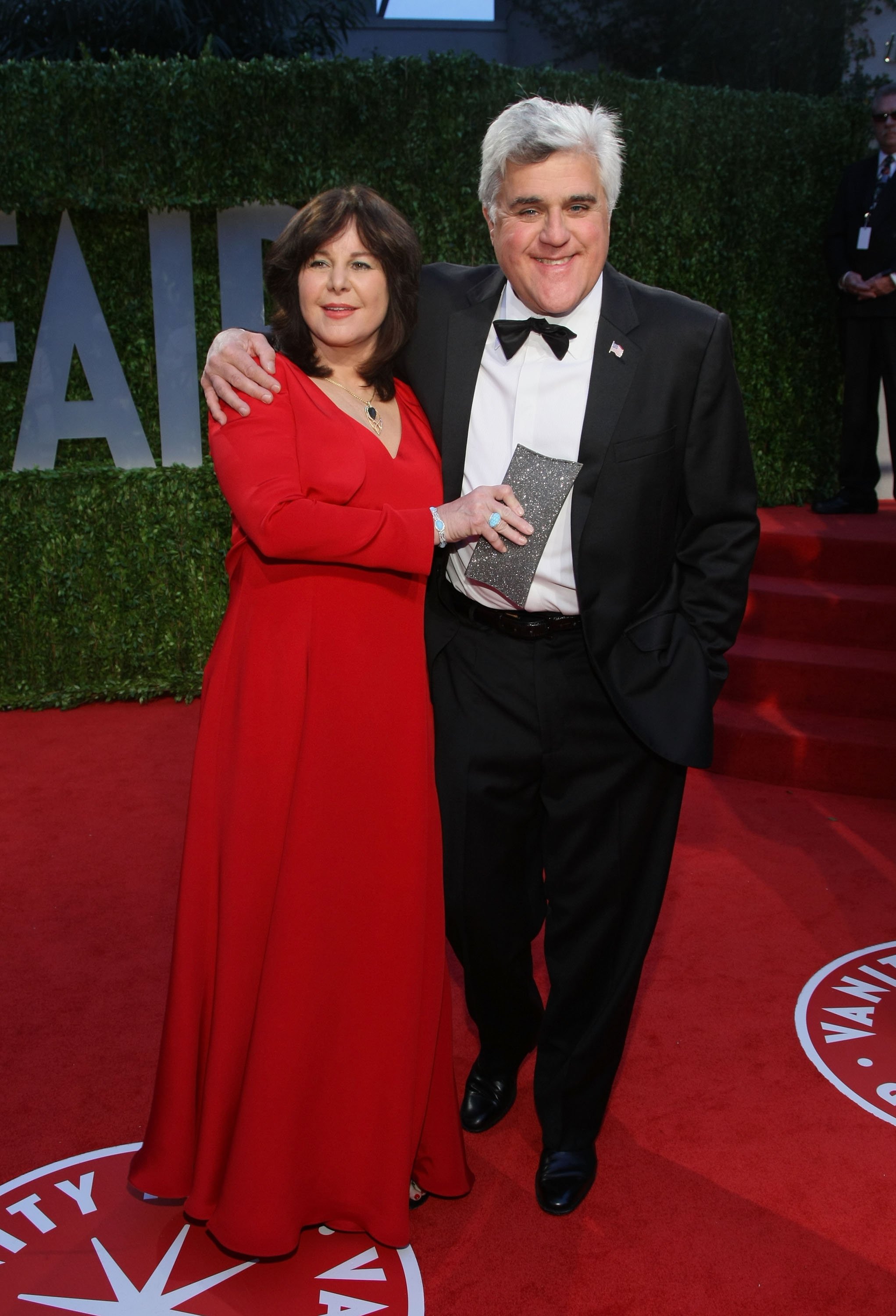 Jay Leno and Mavis Nicholson Leno at the Vanity Fair Oscar Party hosted by Graydon Carter on February 22, 2009, in West Hollywood, California | Source: Getty Images
