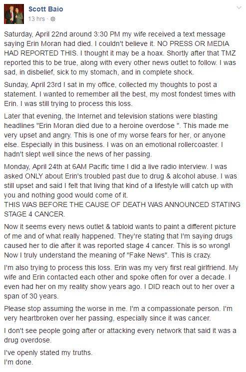 Scott Baio's apology | Source: Facebook/Scott Baio