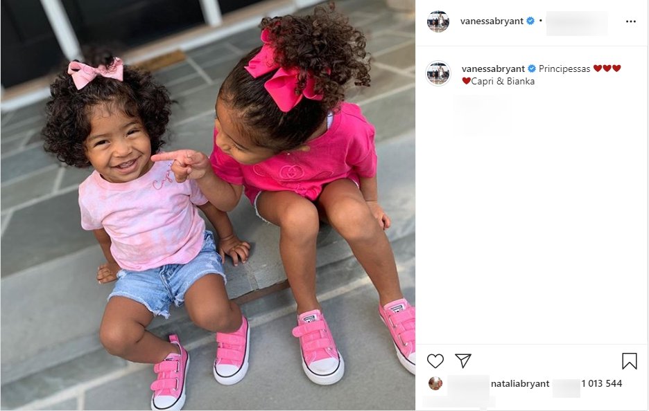 A screenshot of Vanessa Bryant’s post of her daughters on her Instagram page | Photo: Instagram/vanessabryant