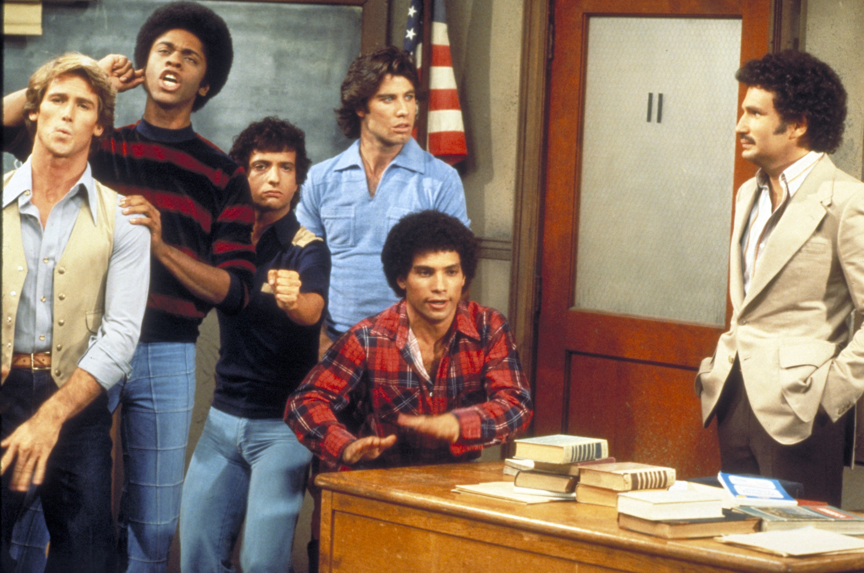 John Travolta, Ron Palillo, Gabe Kaplan, Robert Hegyes and Lawrence Hilton-Jacobs in "Welcome Back, Kotter" | Photo: ABC Photo Archives/Disney General Entertainment Content via Getty Images