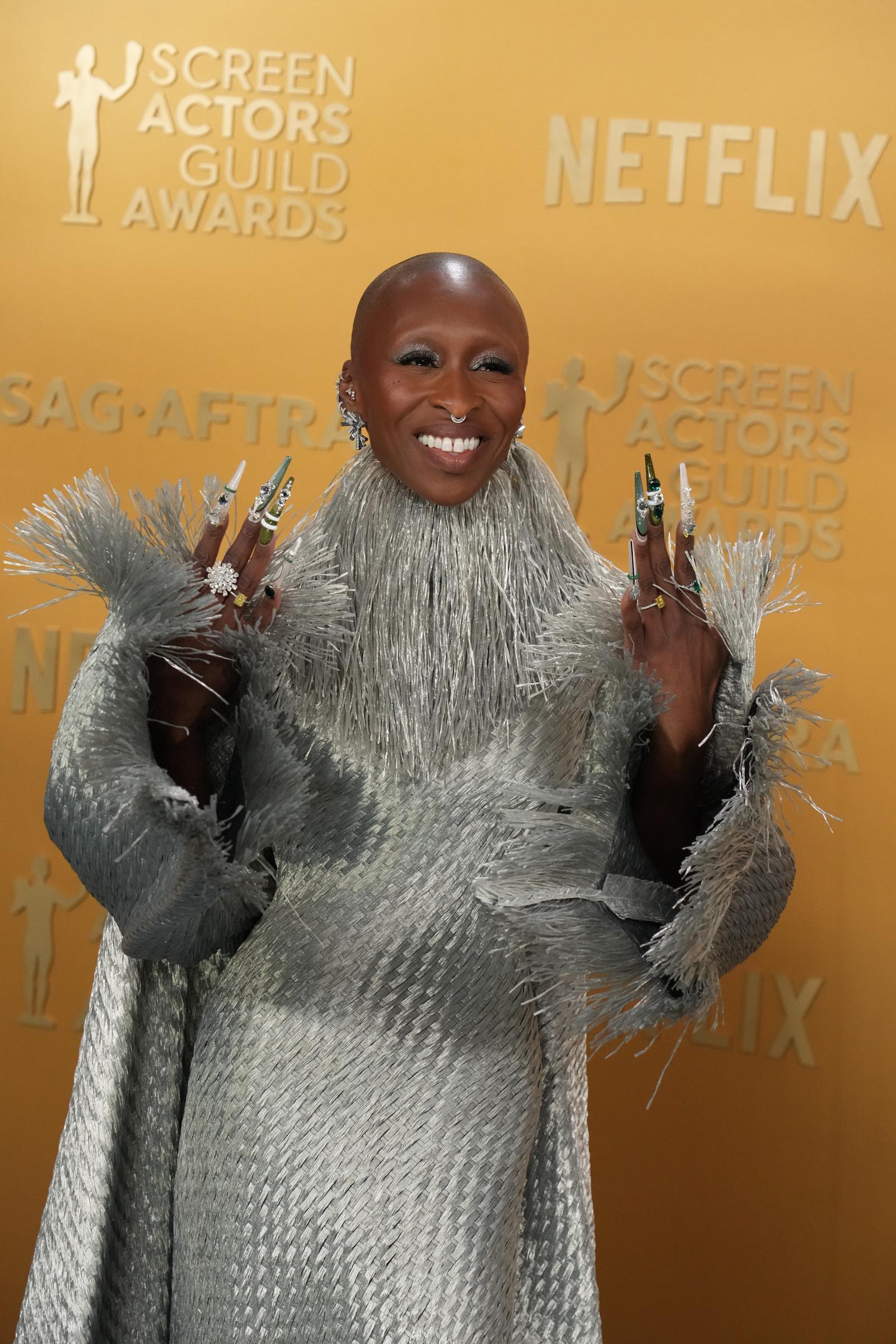 Cynthia Erivo at the 2025 Screen Actors Guild Awards at Shrine Auditorium and Expo Hall on February 23 in Los Angeles, California. | Source: Getty Images