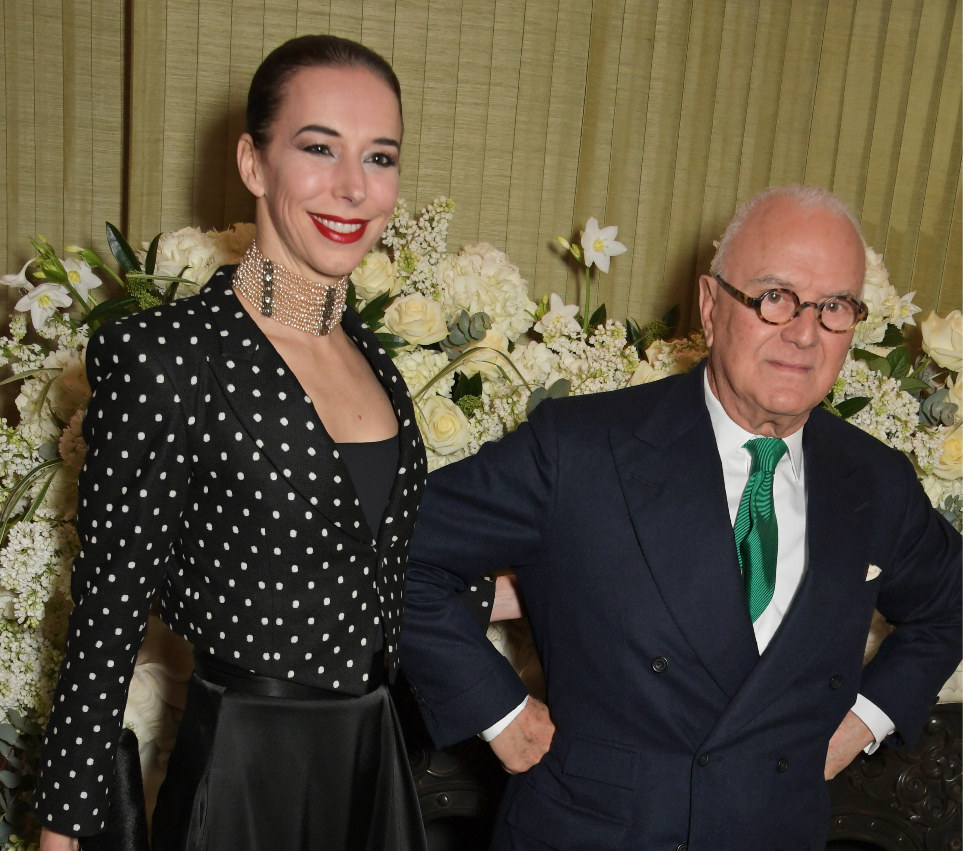 Kristina y Manolo Blahnik en fiesta de British Vogue en febrero de 2019 en Londres. | Foto: Getty Images