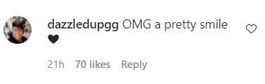 Screenshot of a comment on Kaavia's Instagram post. | Source: Instagram.com/KaaviaJames