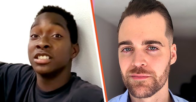 A photo of teenager, Chauncy Jones Black, who needed help getting his next meal. [left], A picture of Matt White, a stranger who helped Black [right] | Photo: youtube.com/Chauncys Chance   facebook.com/matt.white.77964201
