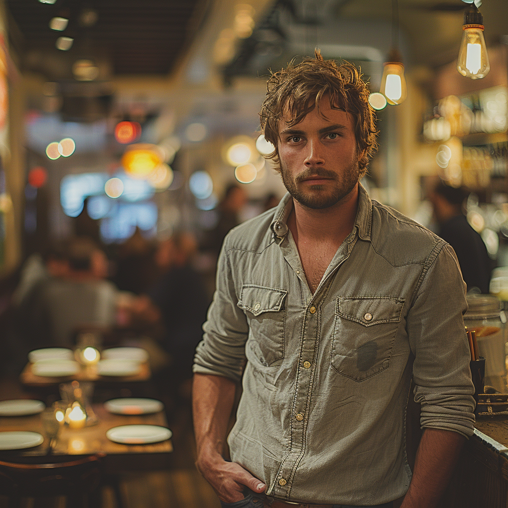 Suspicious-looking man in a restaurant | Source: Midjourney