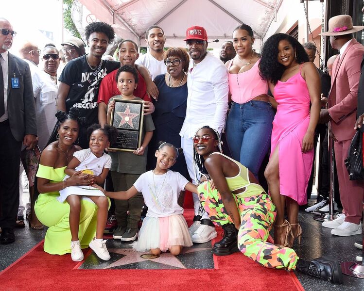 Teddy Riley and his family celebrate his induction to the Hollywood Walk of Fame in August 2019 | Source: Getty Images/GlobalImagesUkraine