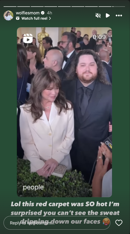 Valerie Bertinelli and Wolfgang Van Halen during the 96th Annual Oscars held at the Ovation Hollywood, dated March 2024. | Source: Instagram/wolfiesmom