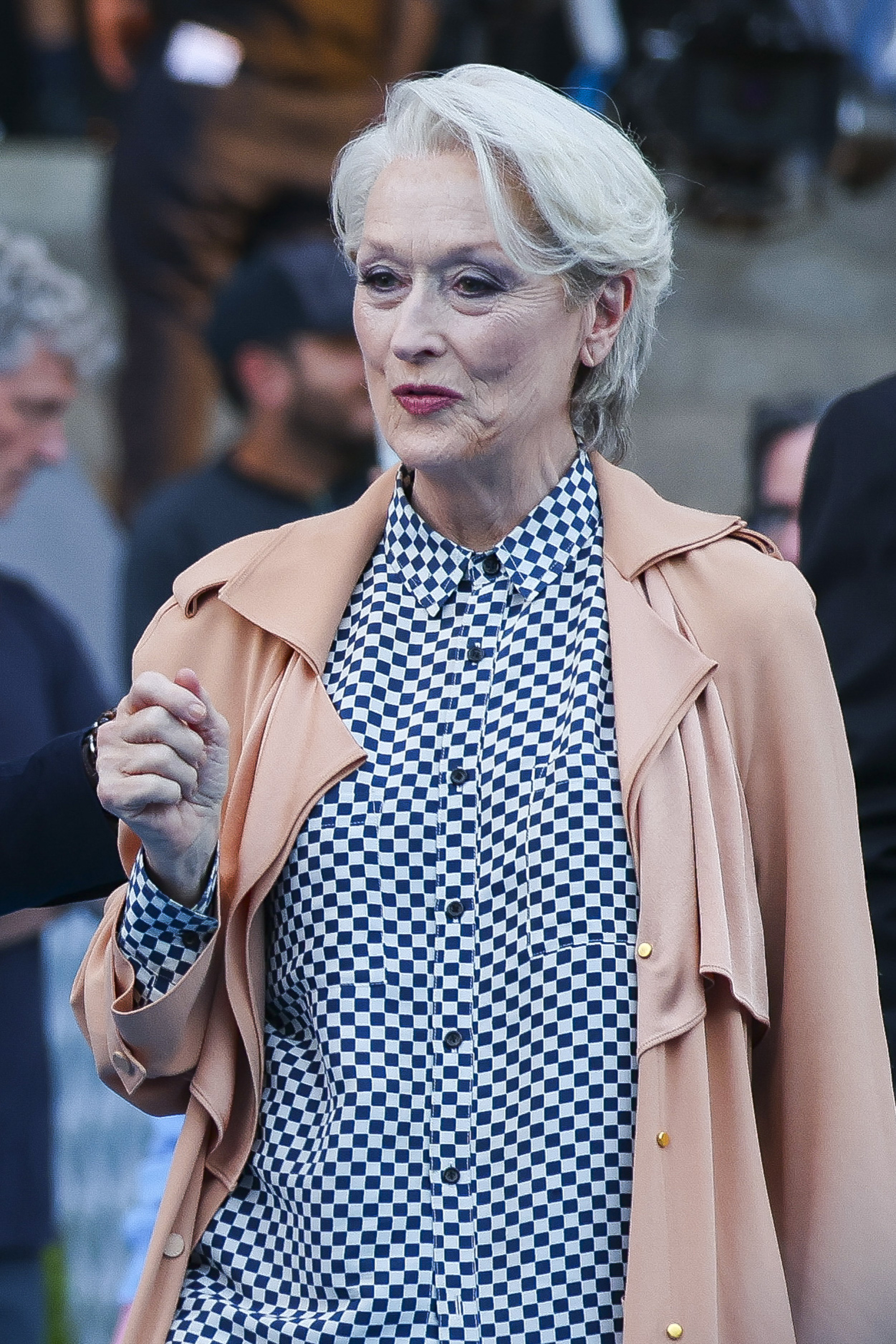 Meryl Streep is seen on the set of "The Devil Wears Prada 2" in Upper West Side on August 1, 2025 in New York City | Source: Getty Images