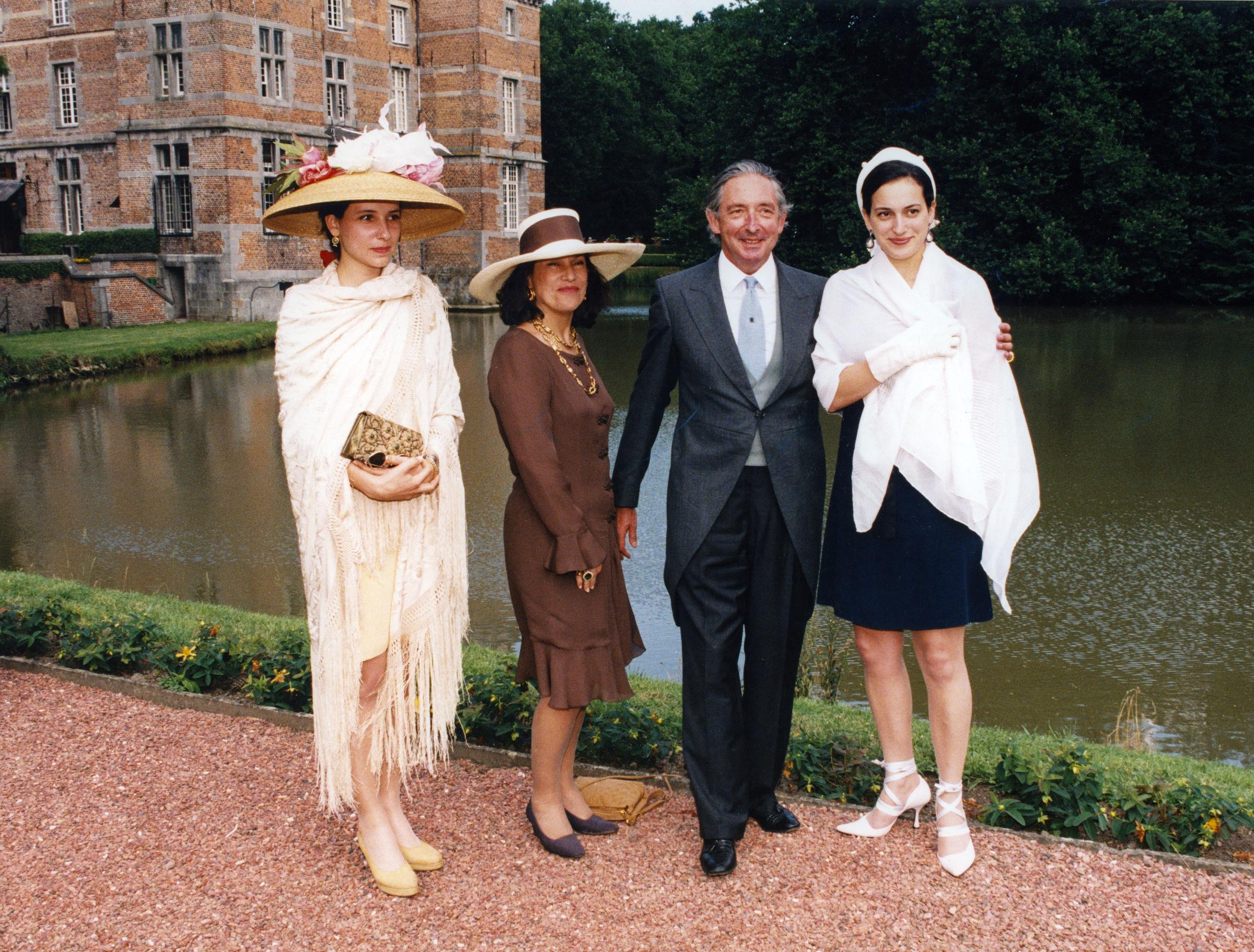 Princess Alexandra, Marina Karella, Prince Michael, and Princess Olga at the wedding of Bruno of Limburg-Stirum and Christine de Lannoy at Chateau d'Anvaing in Belgium on July 22, 1995 | Source: Getty Images