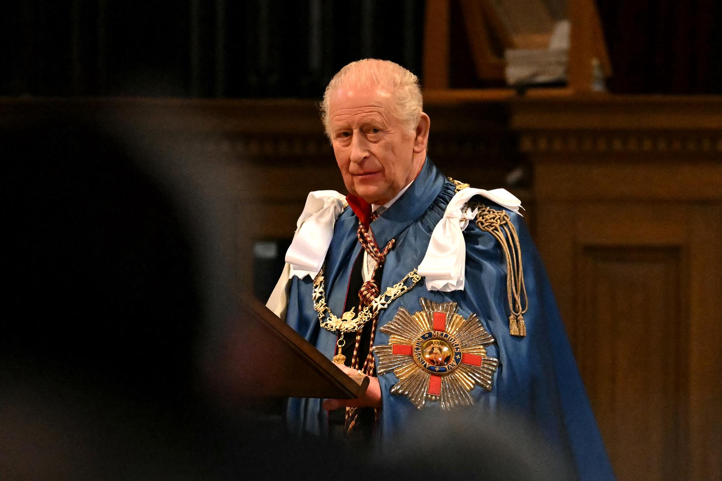 King Charles III departs from the Service For The Order of St Michael And St George at St Paul's Cathedral on May 07, 2026 in London, England | Source: Getty Images