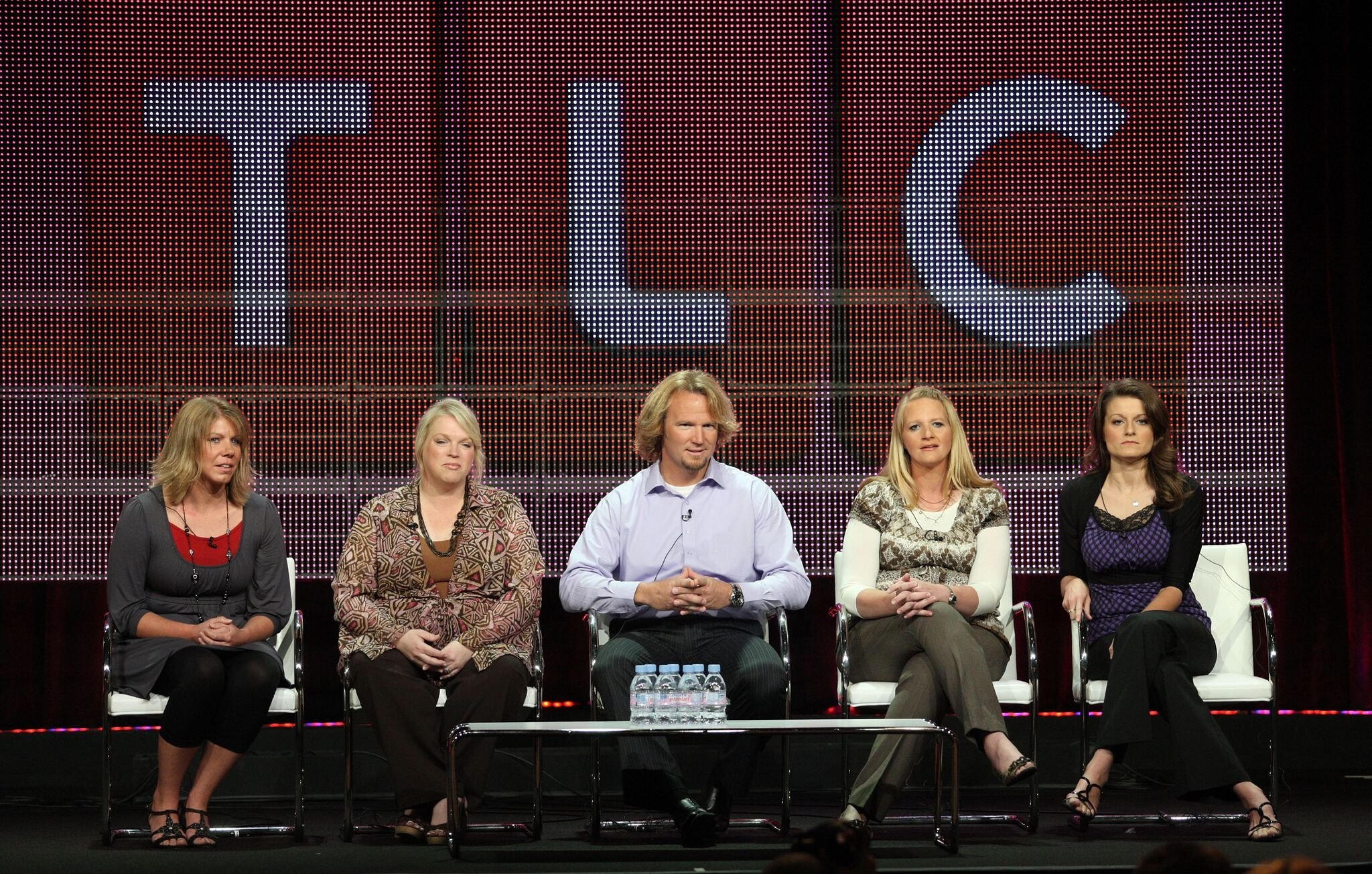Meri Brwon, Janelle Brown, Kody Brown, Christine Brown and Robyn Brown speak duinrg the "Sister Wives" panel  | Getty Images