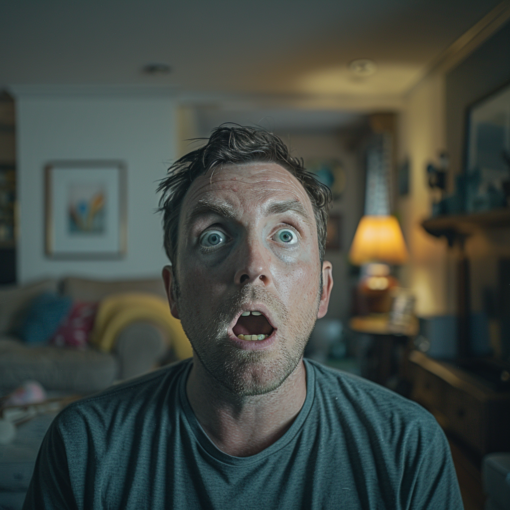 An extremely shocked man | Source: Midjourney