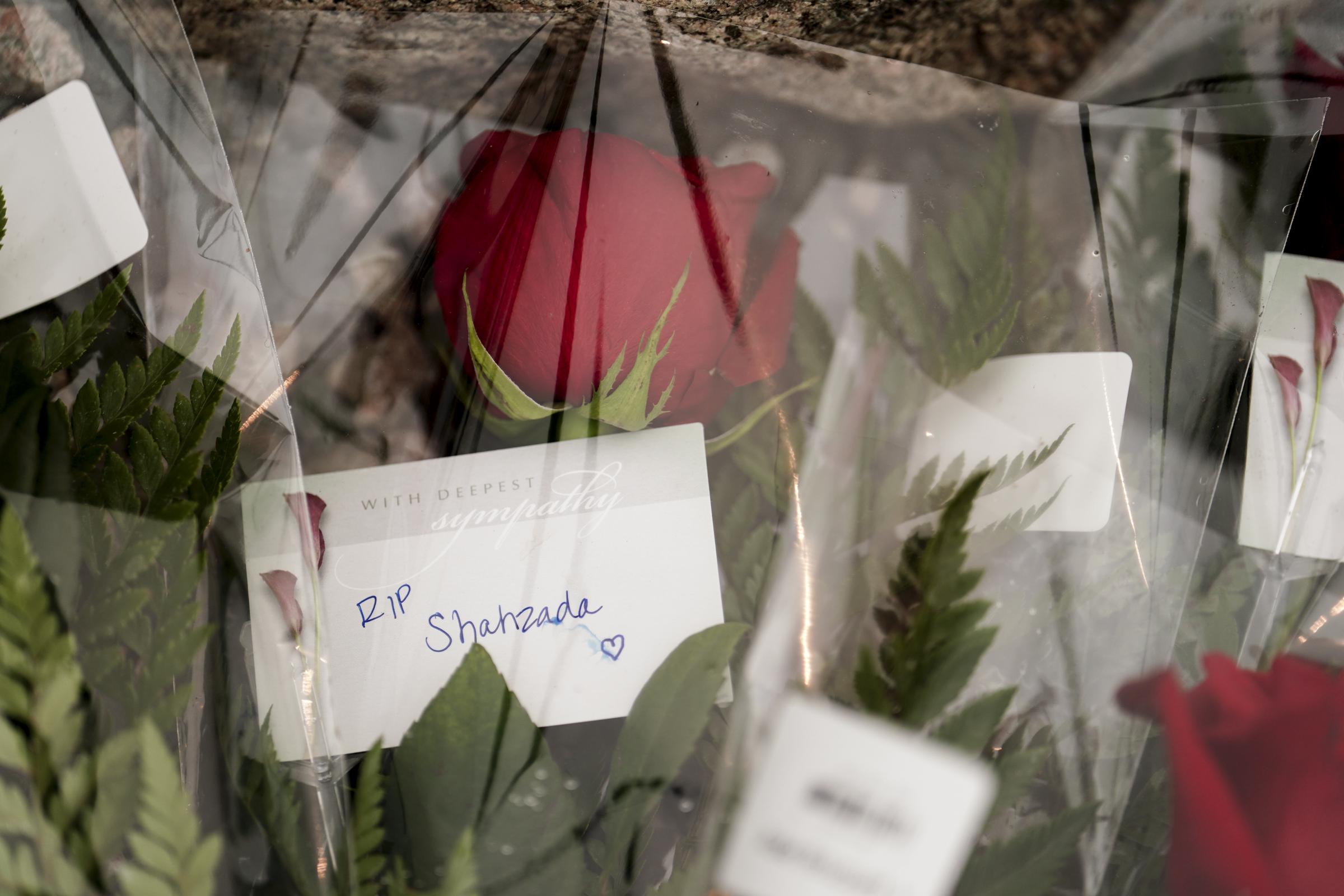 Flowers placed at an anchor at King's Beach at the port of St John's in Newfoundland, Canada, on June 23, 2023. | Source: Getty Images