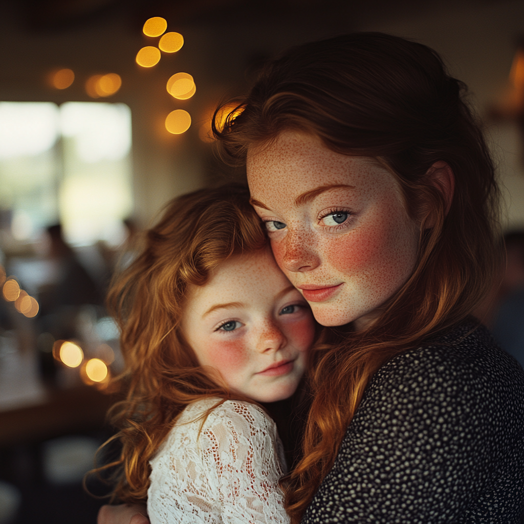 An woman comforting her child | Source: Midjourney