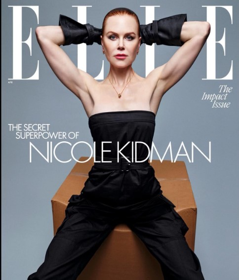 Nicole Kidman on the cover of Elle. Her racy photoshoot images had social media users divided | Source: Instagram/ninagarcia