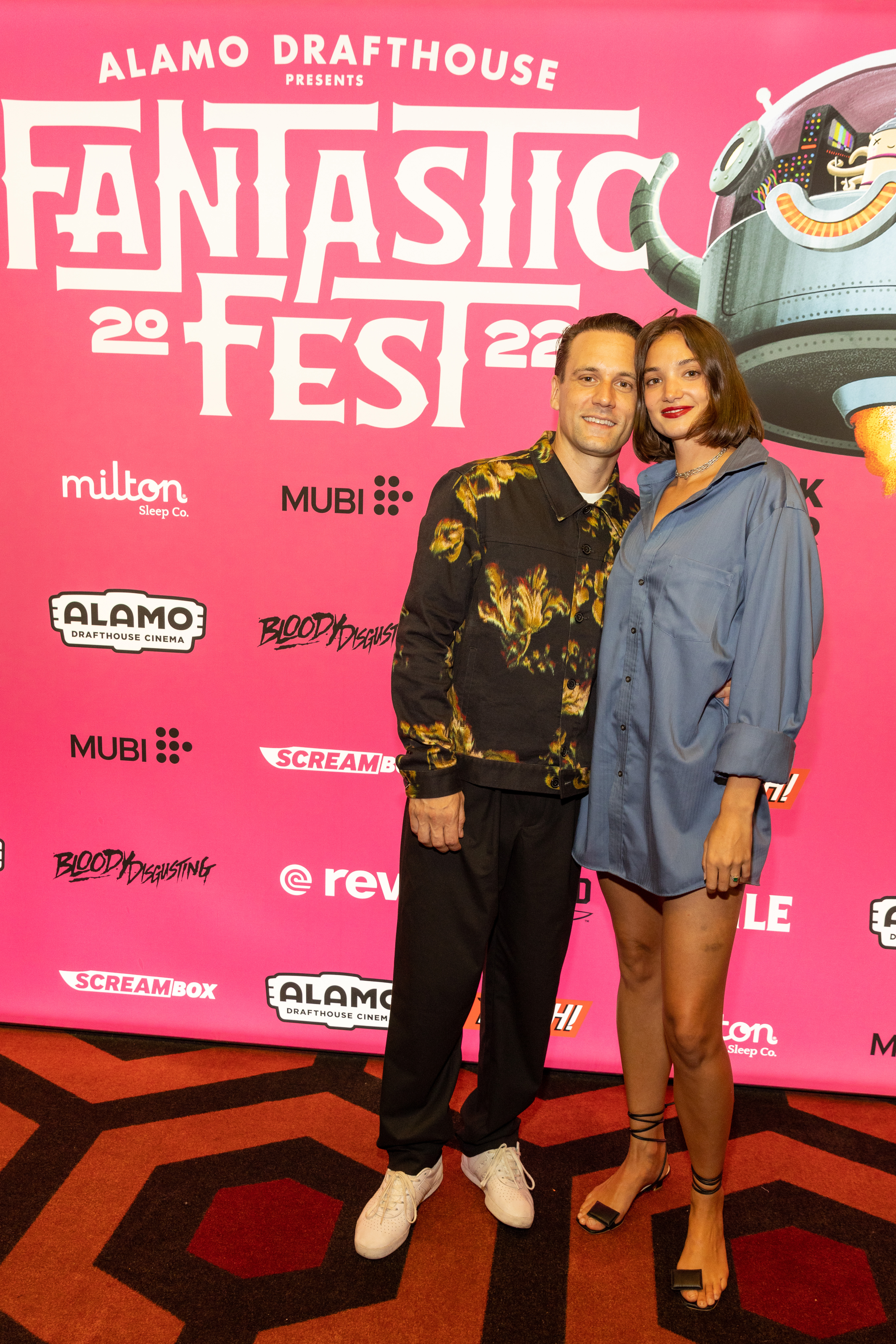 Nick Blood and Emory Ault attend the premiere of "The Offering" at Fantastic Fest 2022 at the Alamo Drafthouse South Lamar on September 23, 2022, in Austin, Texas. | Source: Getty Images