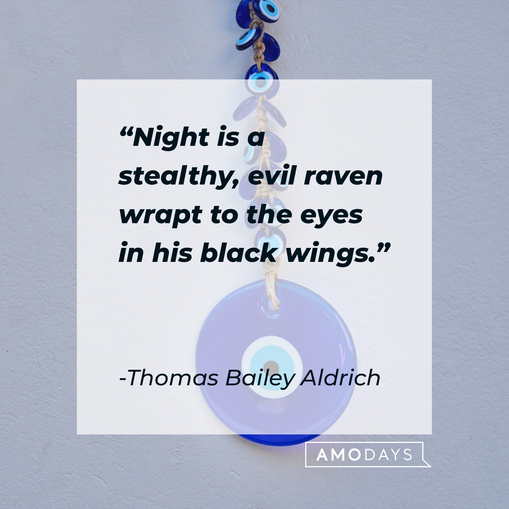  Thomas Bailey Aldrich’s quote: "Night is a stealthy, evil raven wrapt to the eyes in his black wings." | Image: AmoDays