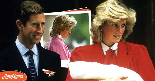 El príncipe Charles y la princesa Diana saliendo del hospital tras el nacimiento del príncipe Harry el 16 de septiembre de 1984 [Izquierda]; La princesa Diana en el Club de Polo de Cirencester el 28 de junio de 1984. [Centro] | Foto: Getty Images